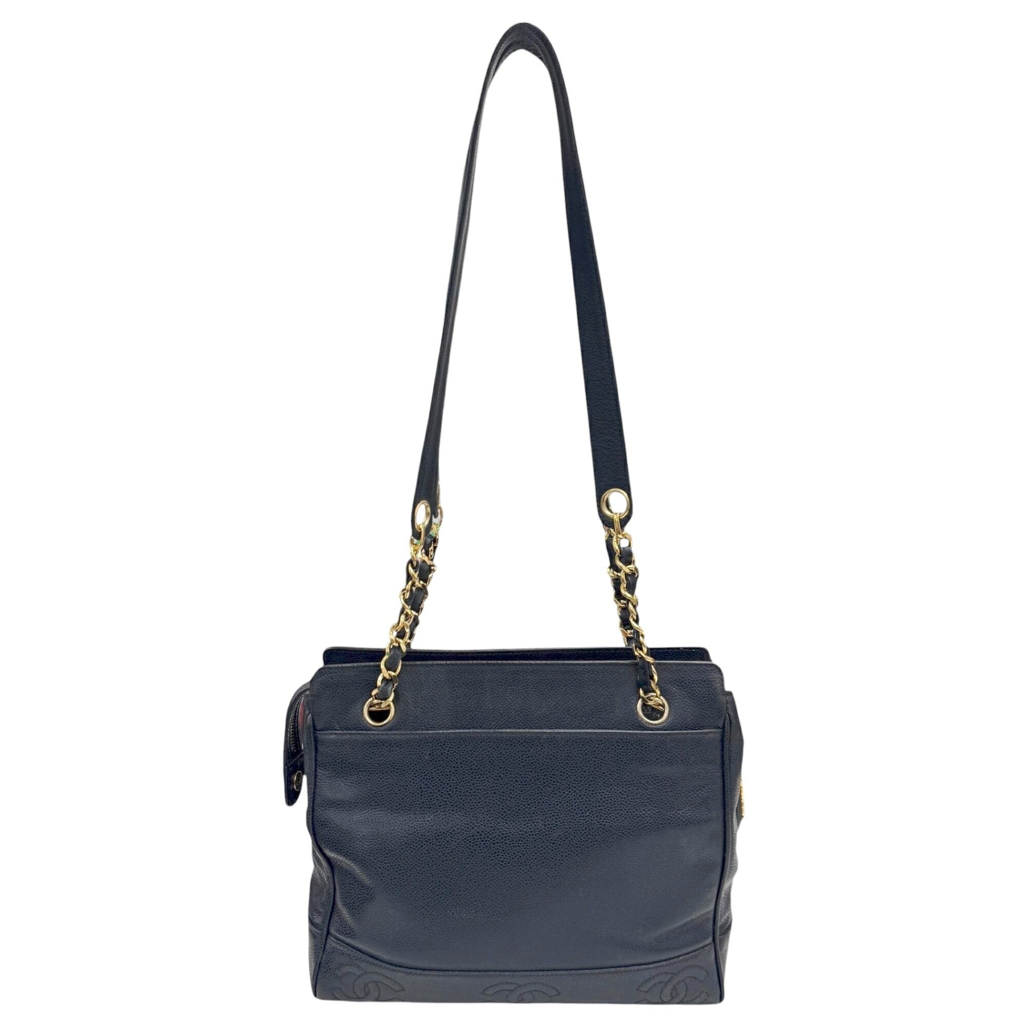 Chanel Navy Grained Calfskin Tote Bag (Pre-Owned)