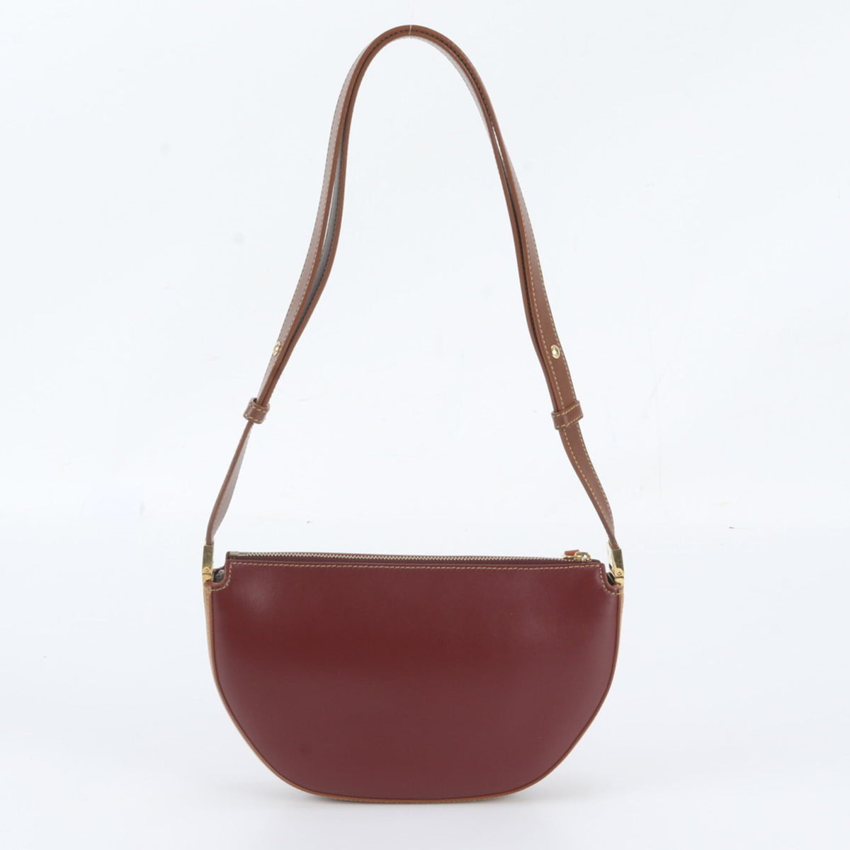 Burberry Brown Red Color Wine Leather Handbag Shoulder Bag Tote Bag (Pre-Owned)