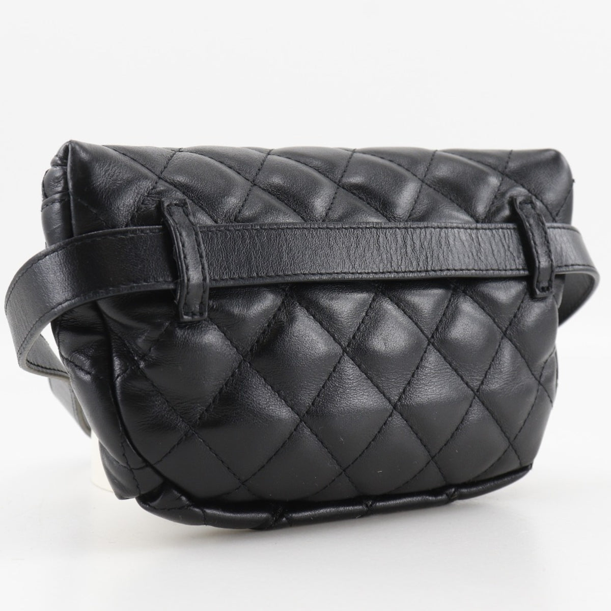 Chanel Black Leather Fanny Pack Sling Bag (Pre-Owned)