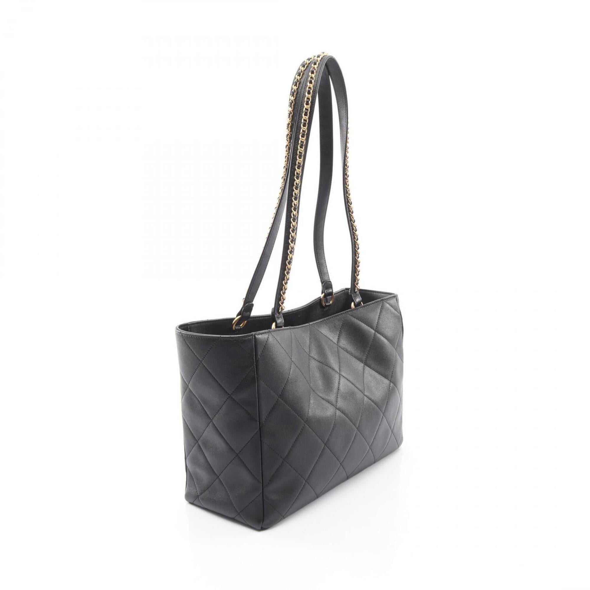 Chanel Black Leather Handbag Tote Bag (Pre-Owned)