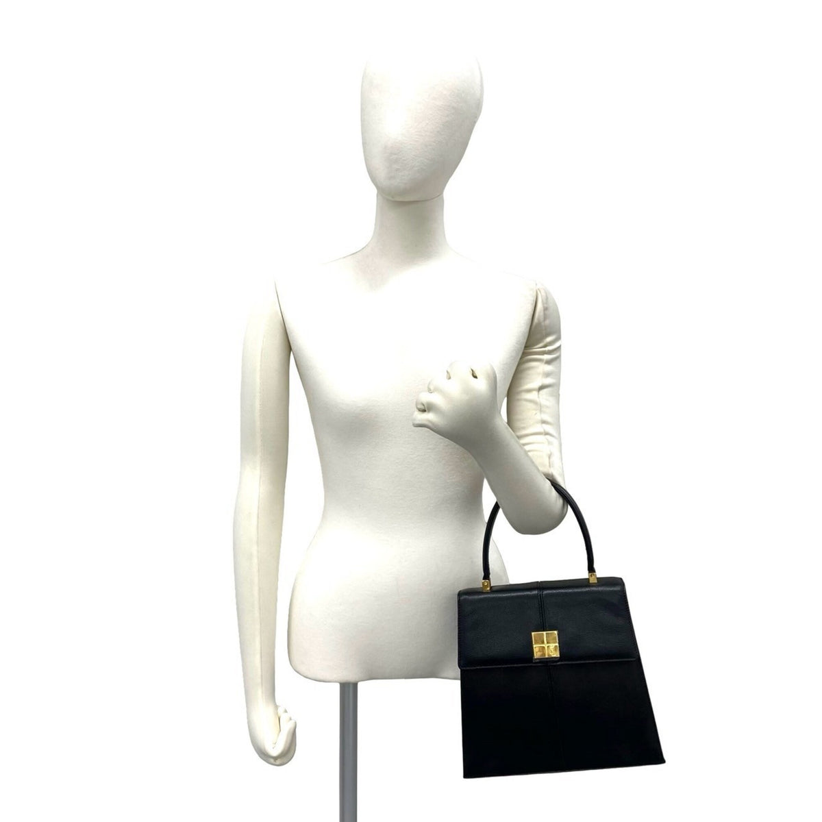 Yves Saint Laurent Black Leather Handbag Tote Bag (Pre-Owned)