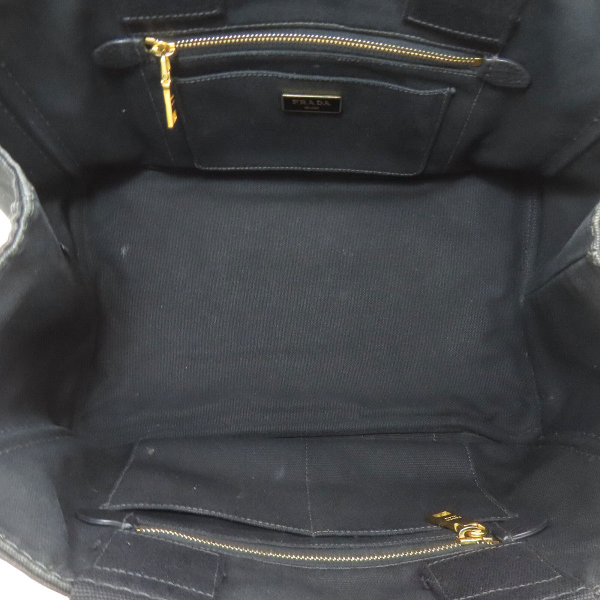 Prada Canapa Black Canvas Handbag (Pre-Owned)