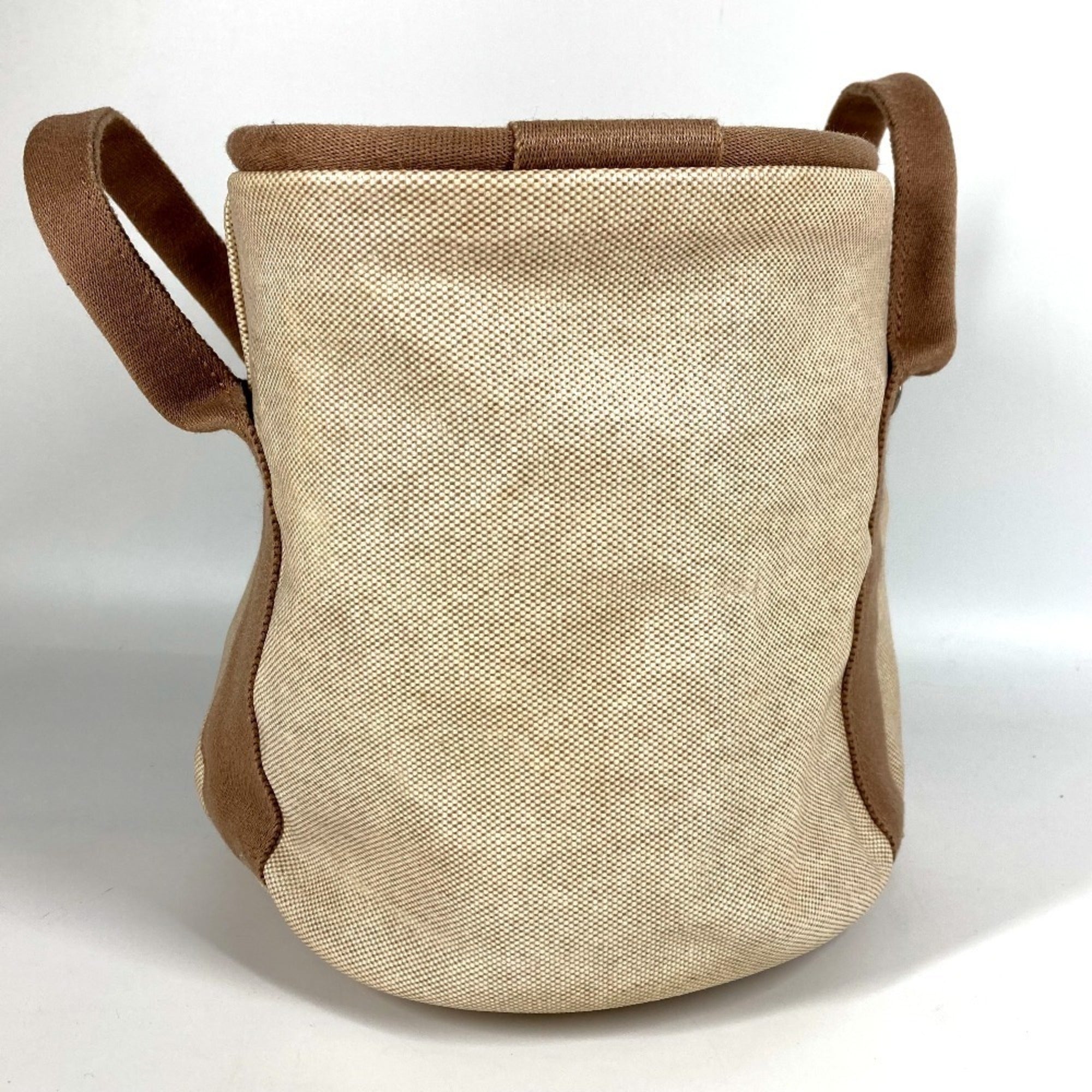 Hermes Beige Coated Canvas Basket Handbag (Pre-Owned)