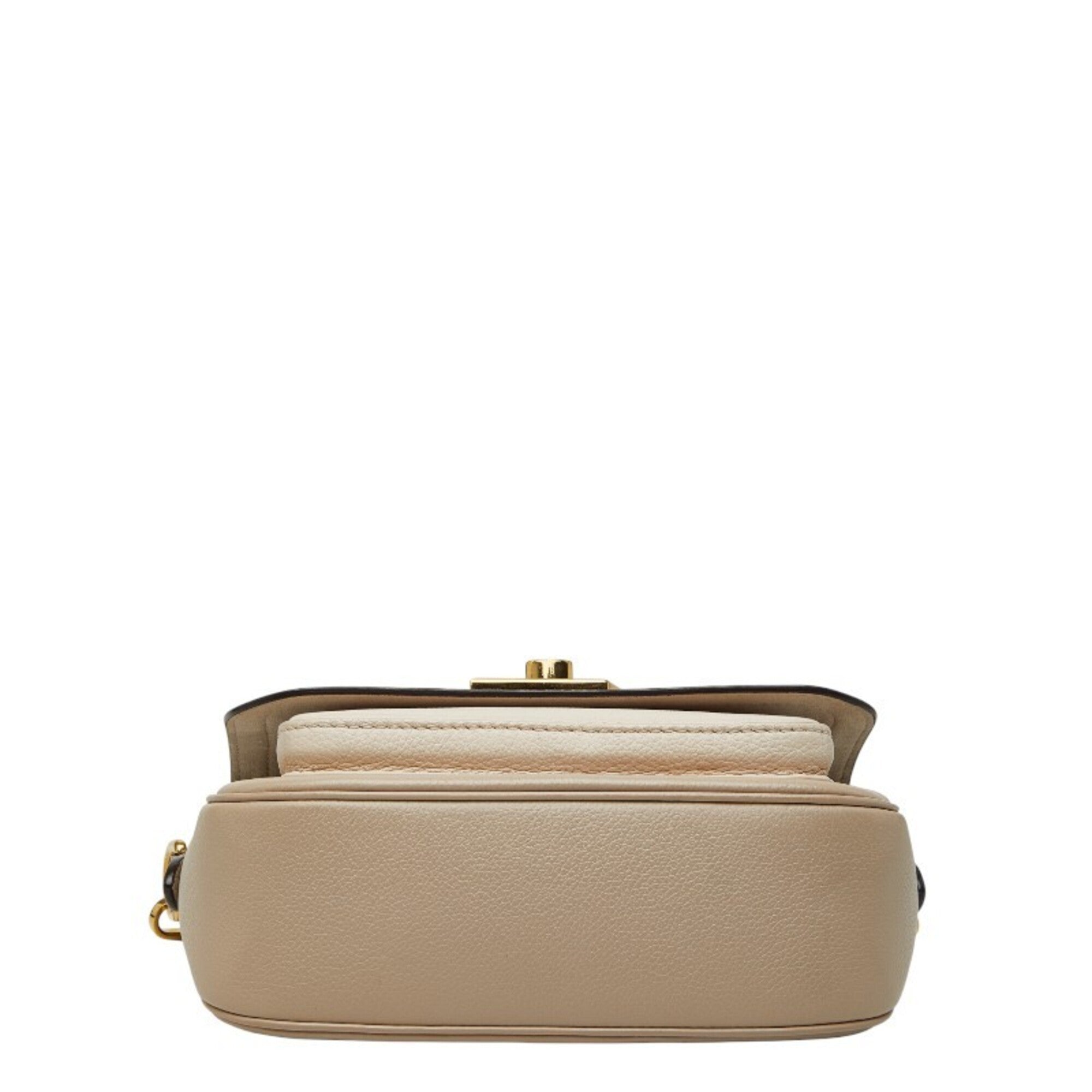 Louis Vuitton Beige Grayish Leather Handbag Shoulder Bag (Pre-Owned)