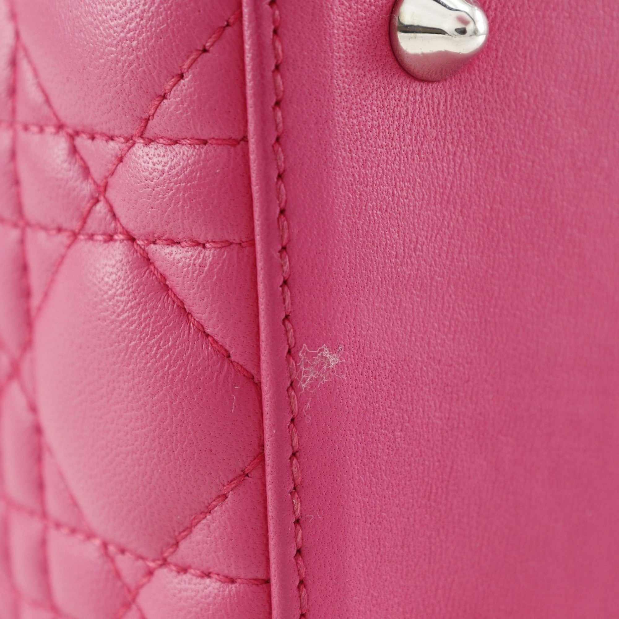 Christian Dior Lady Dior Pink Leather Handbag (Pre-Owned)