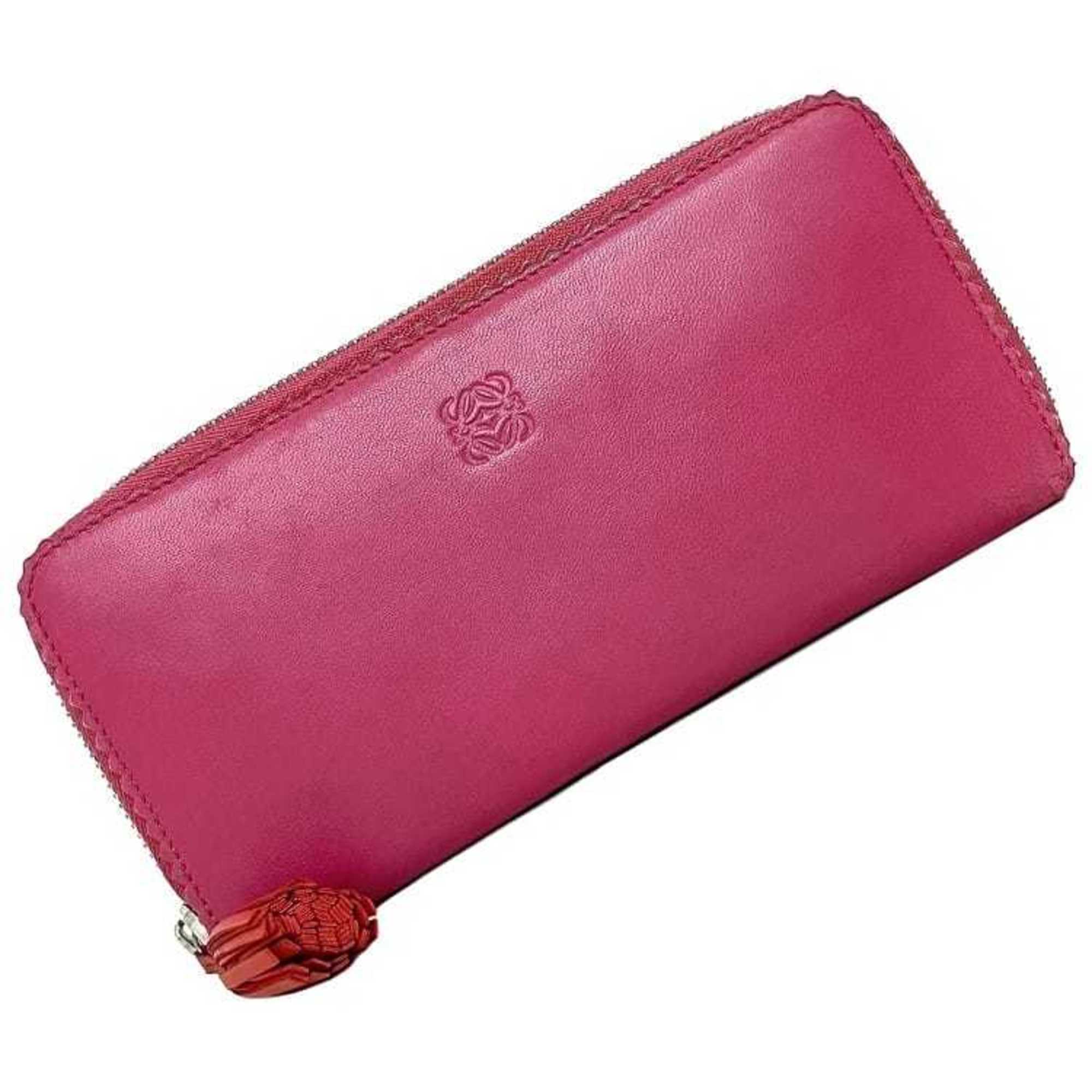 Loewe Pink Nappa Leather Long Wallet (Bi-Fold) (Pre-Owned)