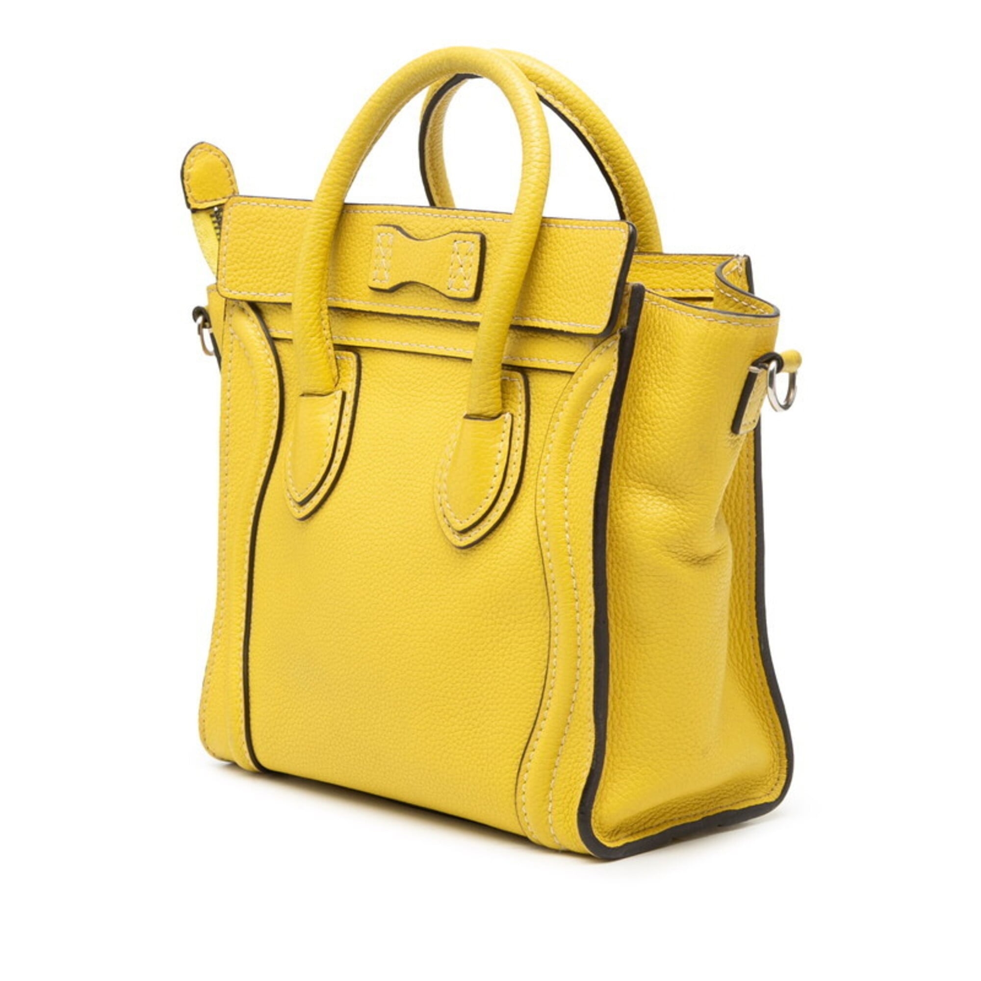 Celine Luggage Yellow Leather Handbag Shoulder Bag (Pre-Owned)