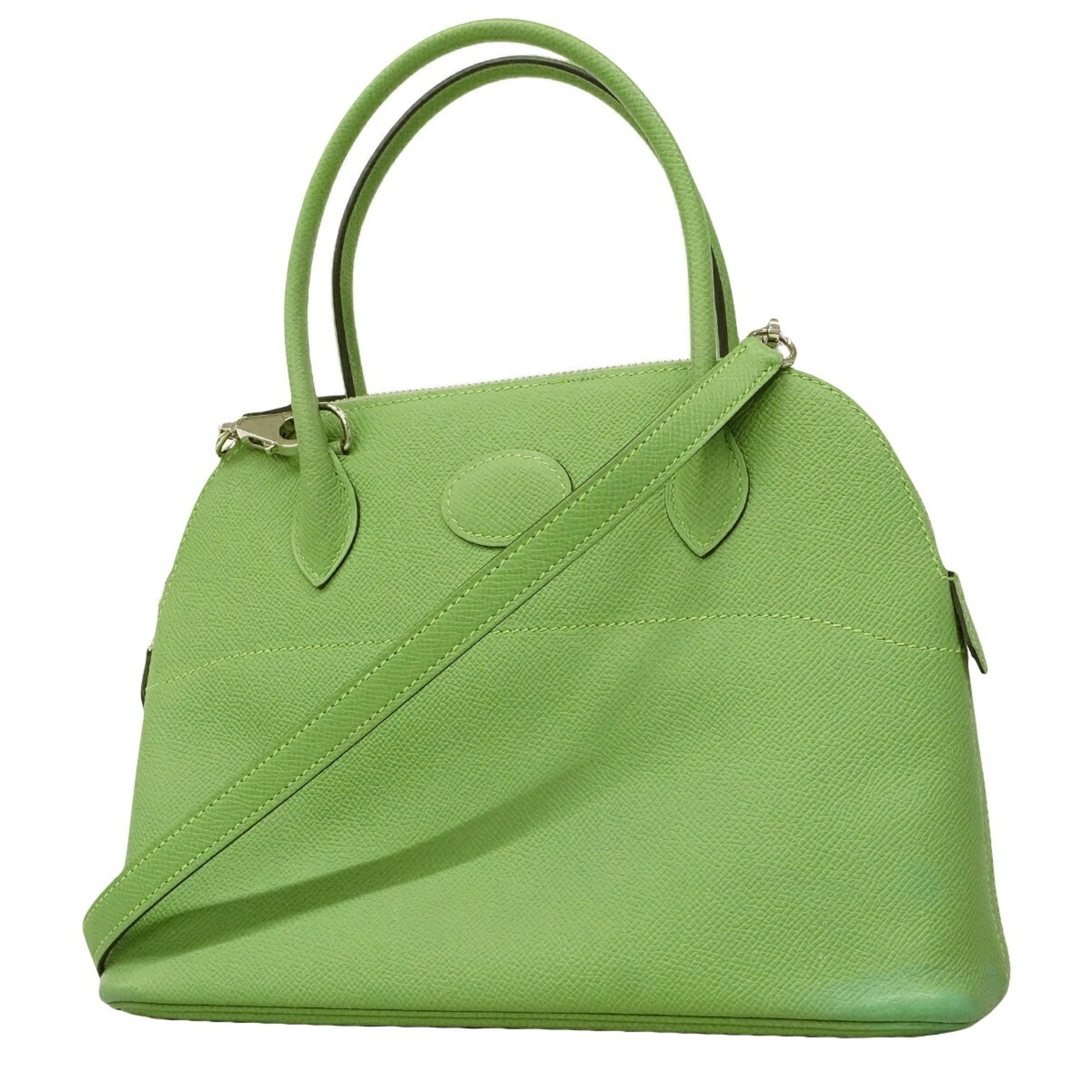 Hermes Green Leather Handbag (Pre-Owned)