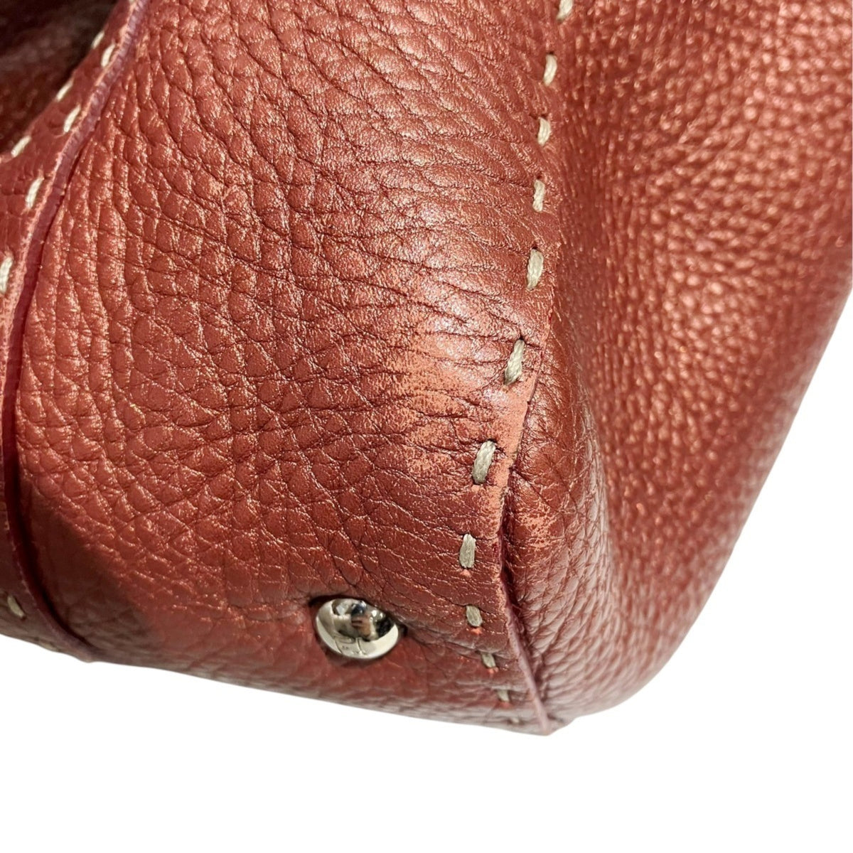 Fendi Selleria Red Color Leather Handbag (Pre-Owned)