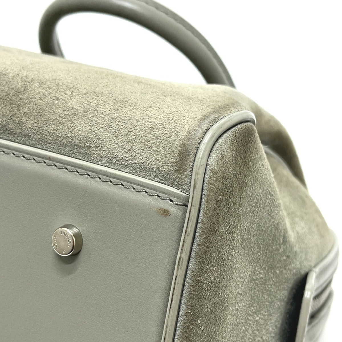 Louis Vuitton Gray Suede Handbag (Pre-Owned)