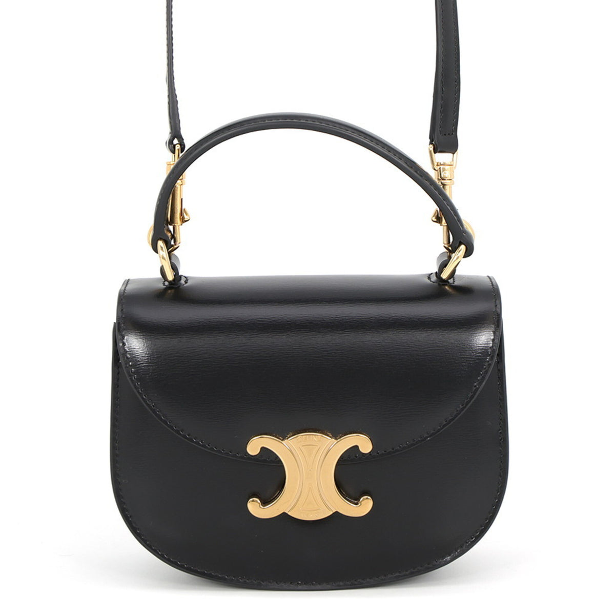 Celine Black Leather Handbag Shoulder Bag (Pre-Owned)