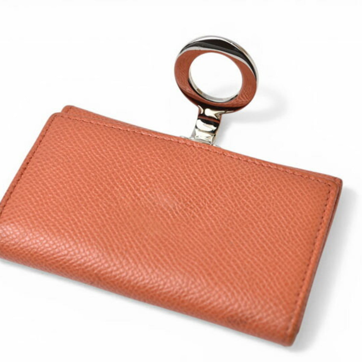 Bvlgari Orange Leather Coin Purse/Coin Case (Pre-Owned)