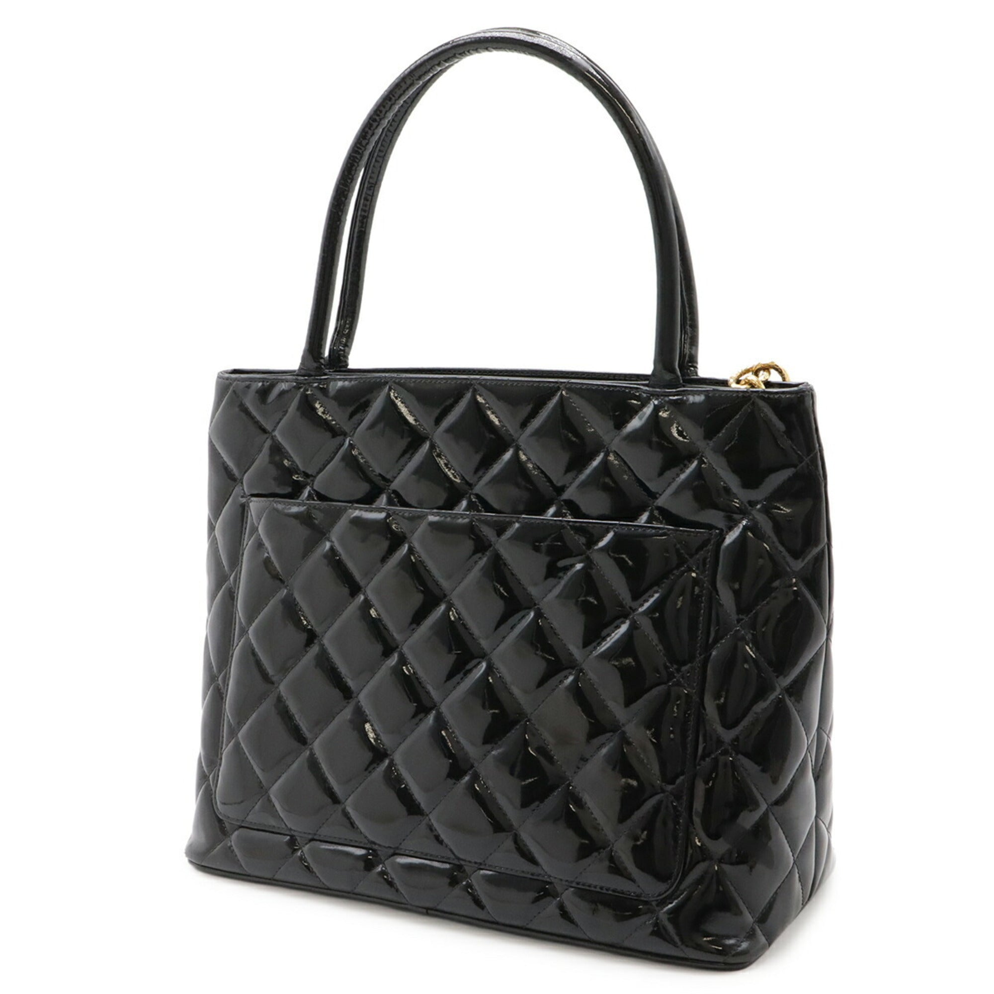 Chanel Black Leather Shoulder Bag Tote Bag (Pre-Owned)