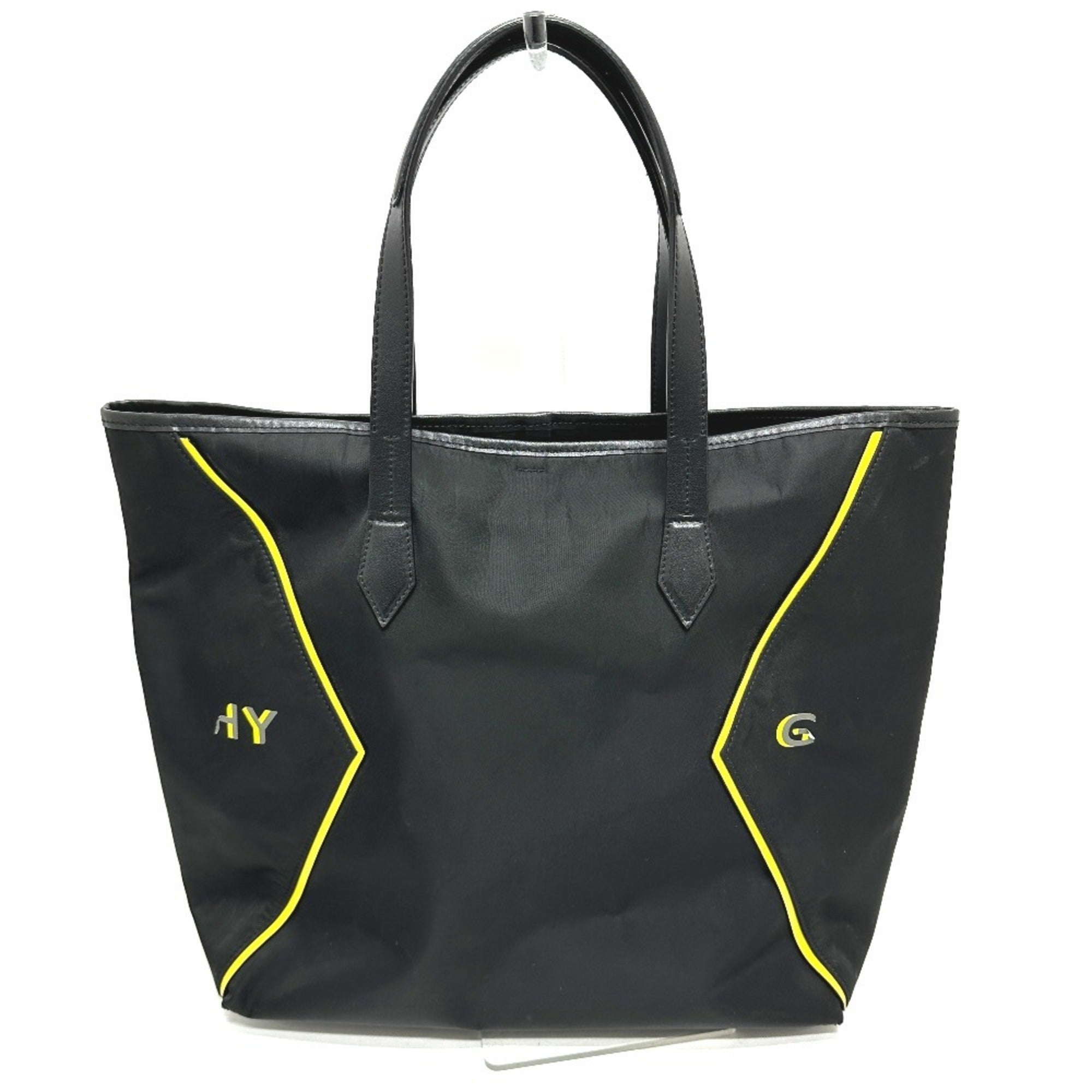 Givenchy Black Yellow Leather Nylon Shoulder Bag Tote Bag (Pre-Owned)