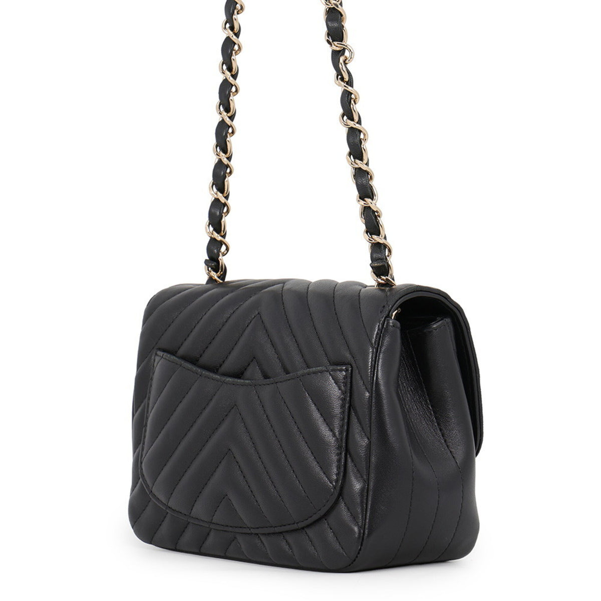 Chanel Black Leather Handbag Shoulder Bag (Pre-Owned)