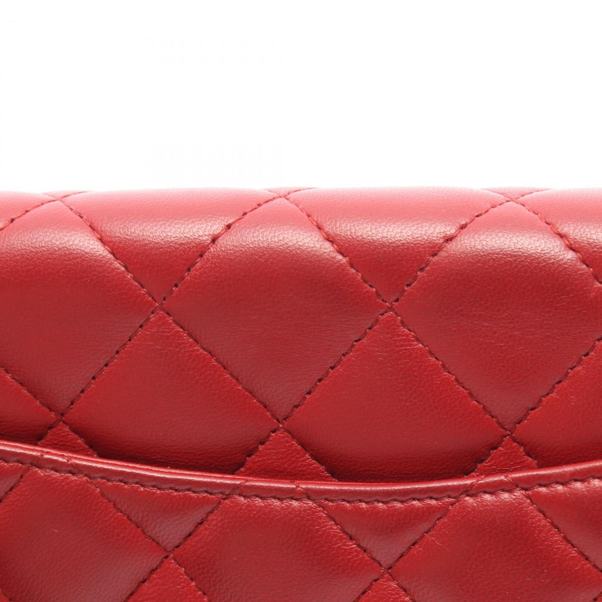 Chanel Red Color Leather Handbag Shoulder Bag (Pre-Owned)