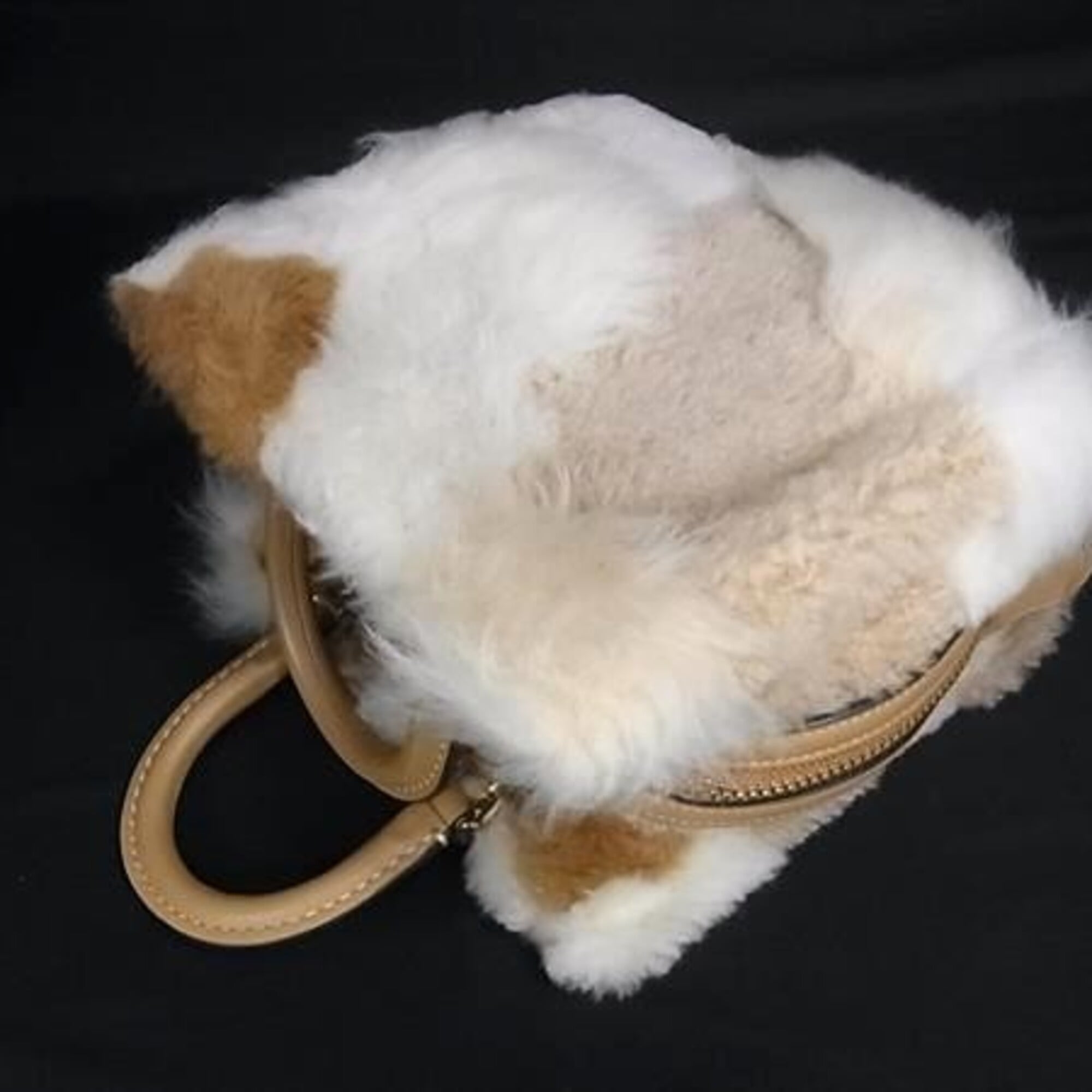 Coach Beige Brown White Handbag Shoulder Bag (Pre-Owned)