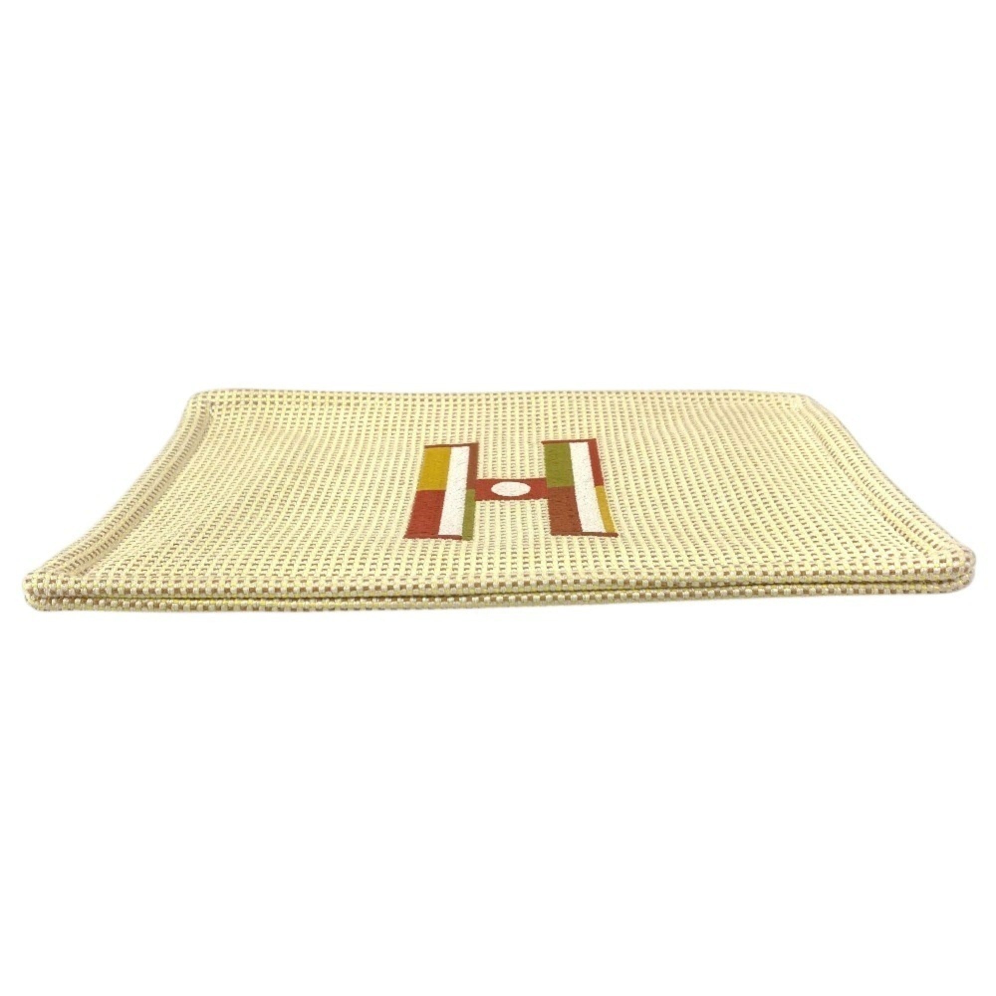 Hermes Yellow Embroidery Clutch Bag Handbag Pouch (Pre-Owned)