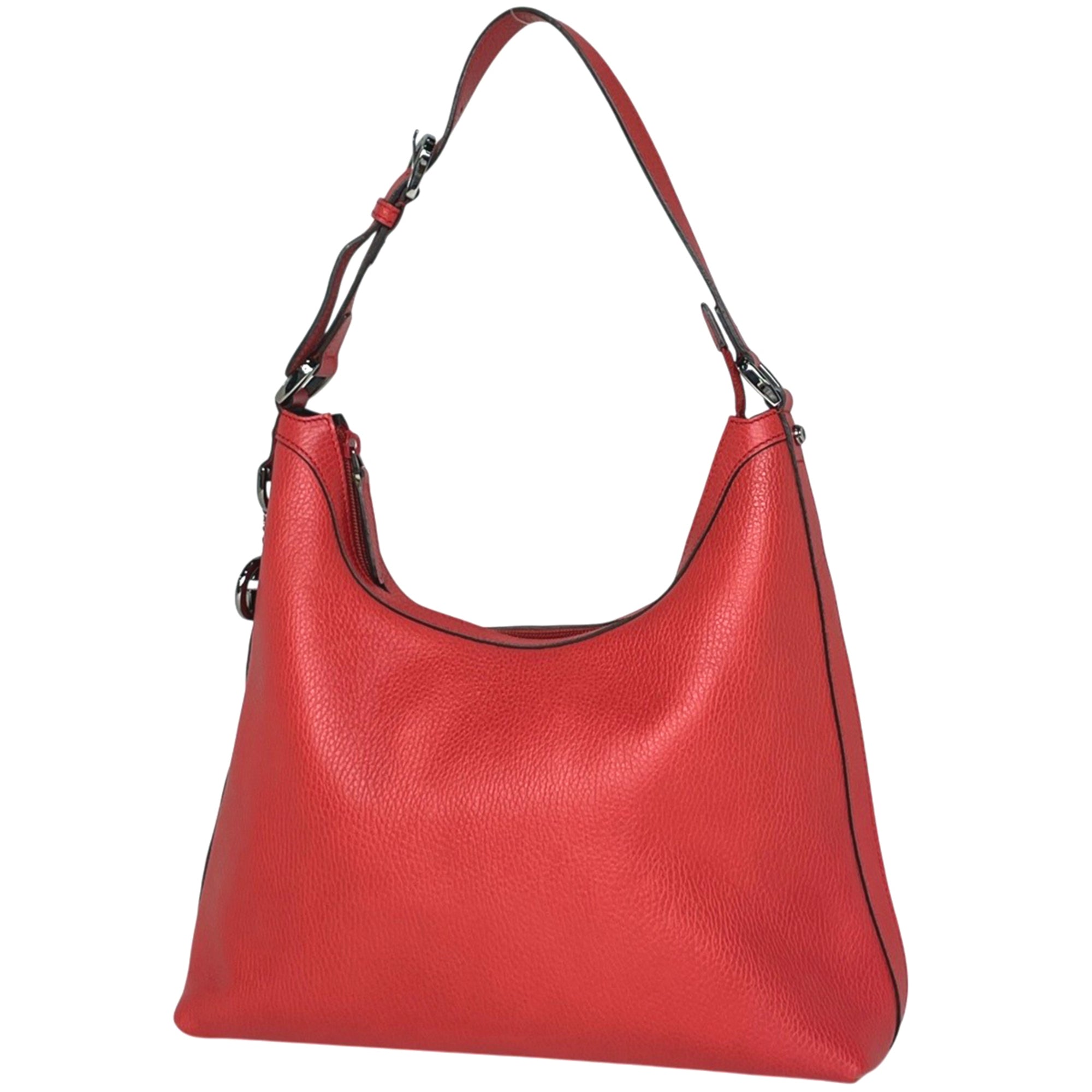 Gucci Red Color Leather Shoulder Bag (Pre-Owned)