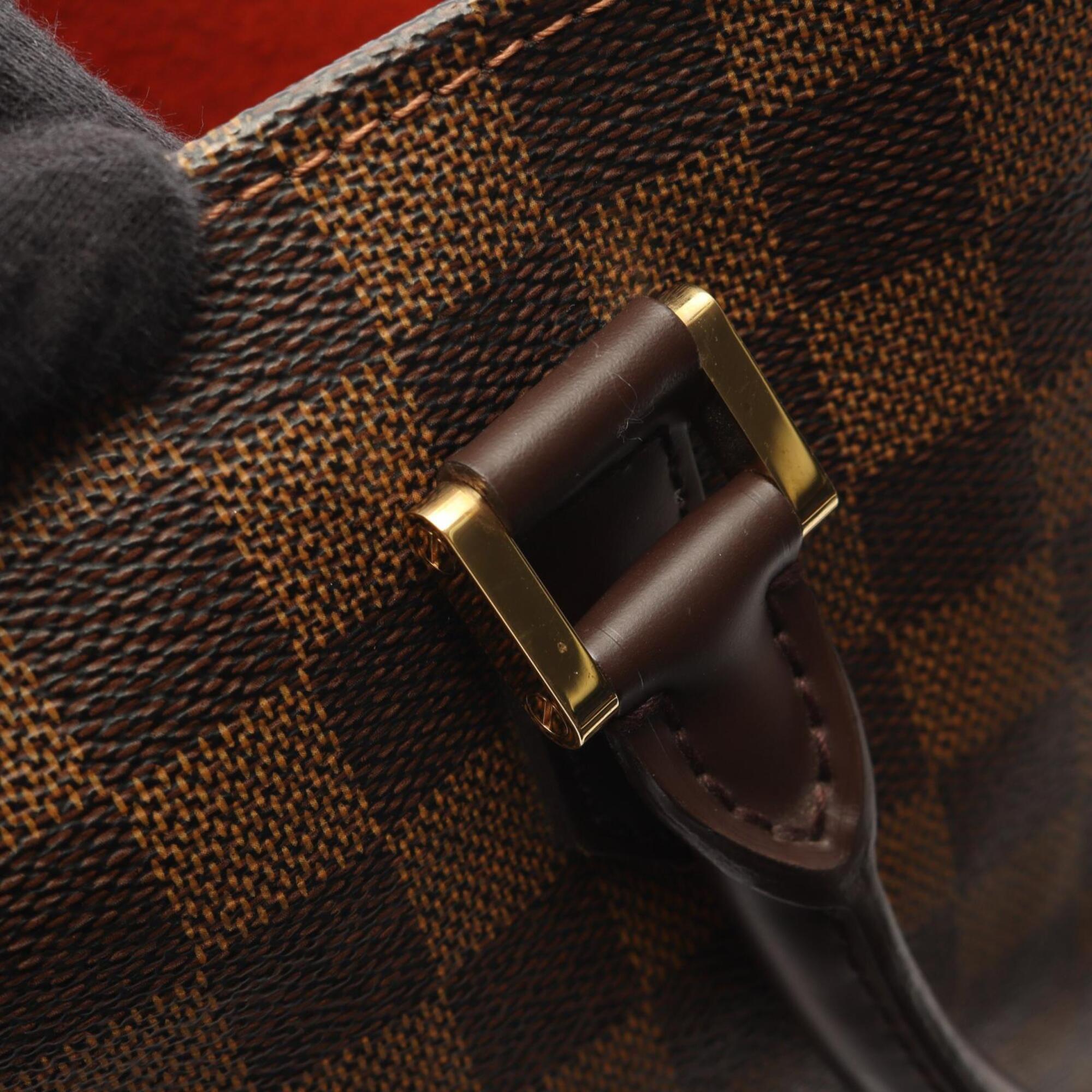 Louis Vuitton Brown Coated Canvas Leather Handbag Tote Bag (Pre-Owned)