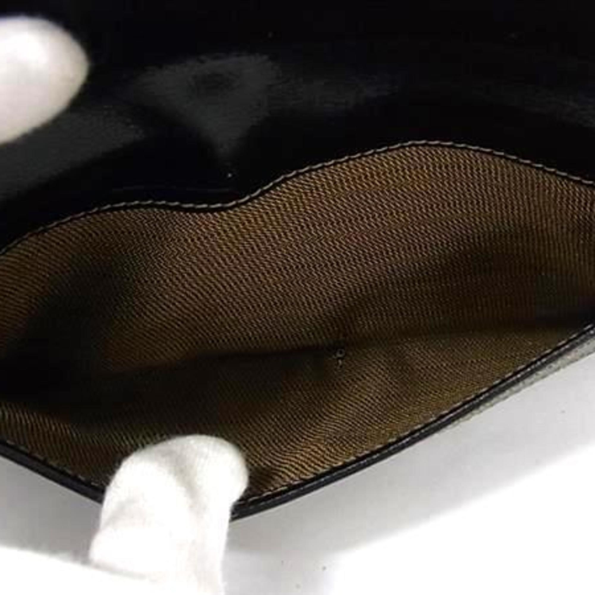 Fendi Black Brown Canvas Leather Wallet (Bi-Fold) (Pre-Owned)