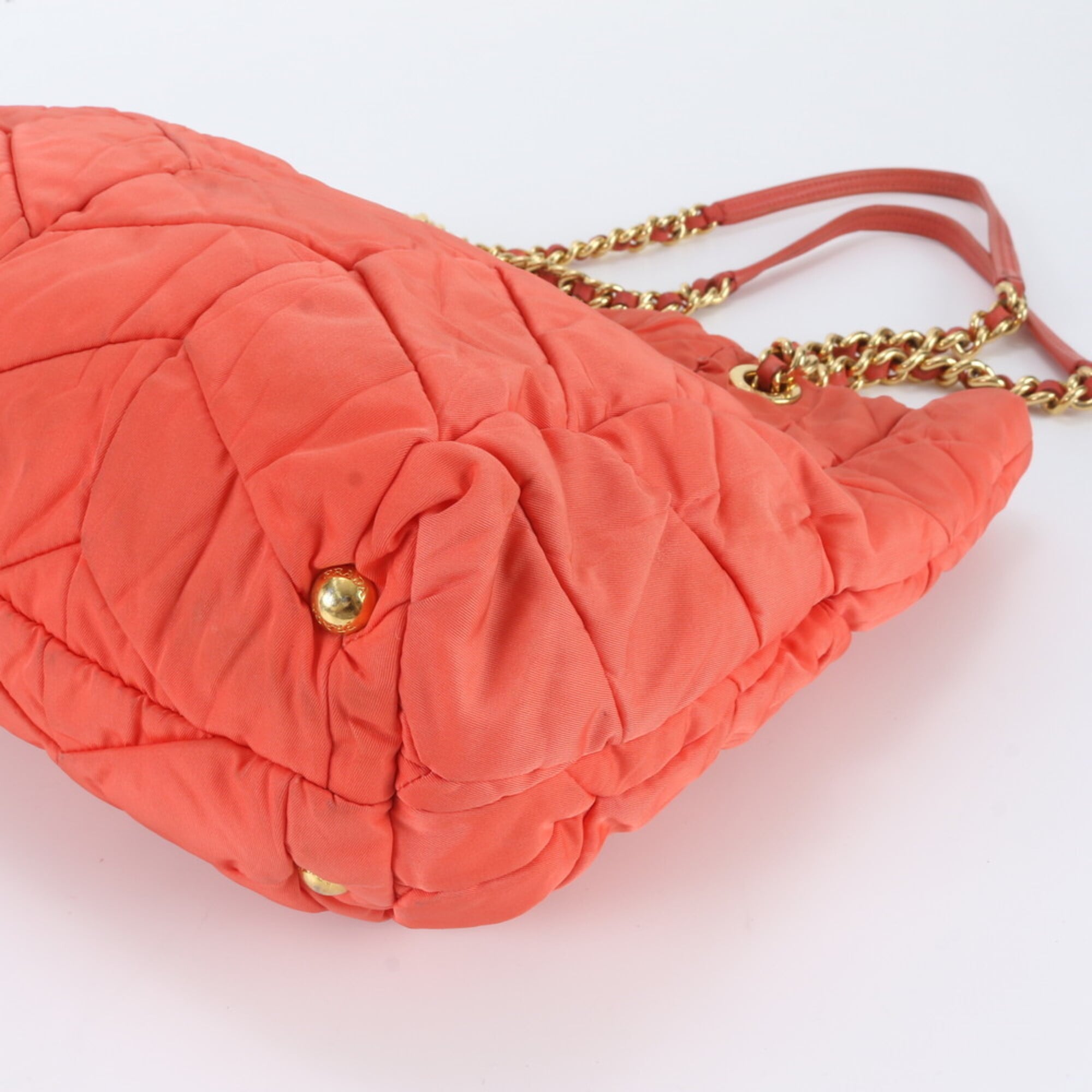 Prada Pink Leather Nylon Handbag Shoulder Bag Tote Bag (Pre-Owned)