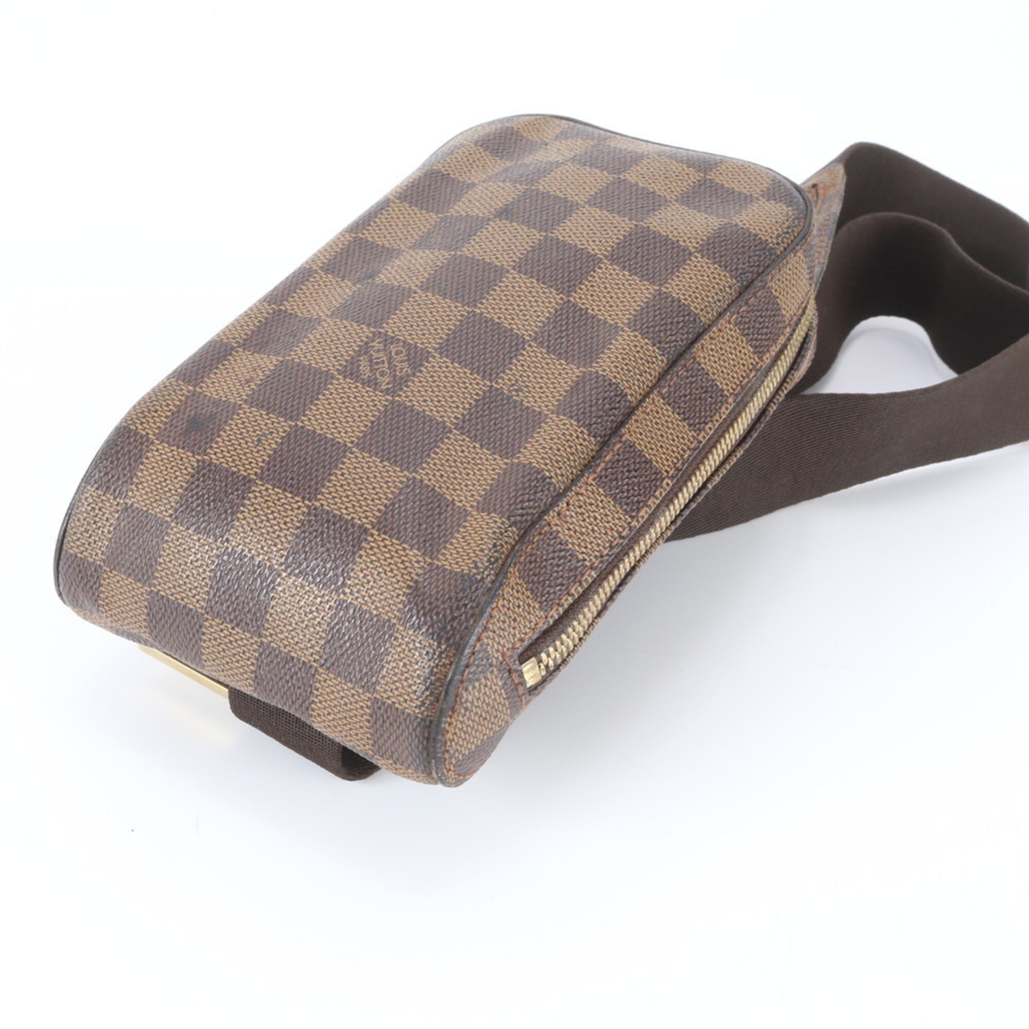 Louis Vuitton Brown Damier Canvas White Coated Canvas Leather Pouch Sling Bag (Pre-Owned)
