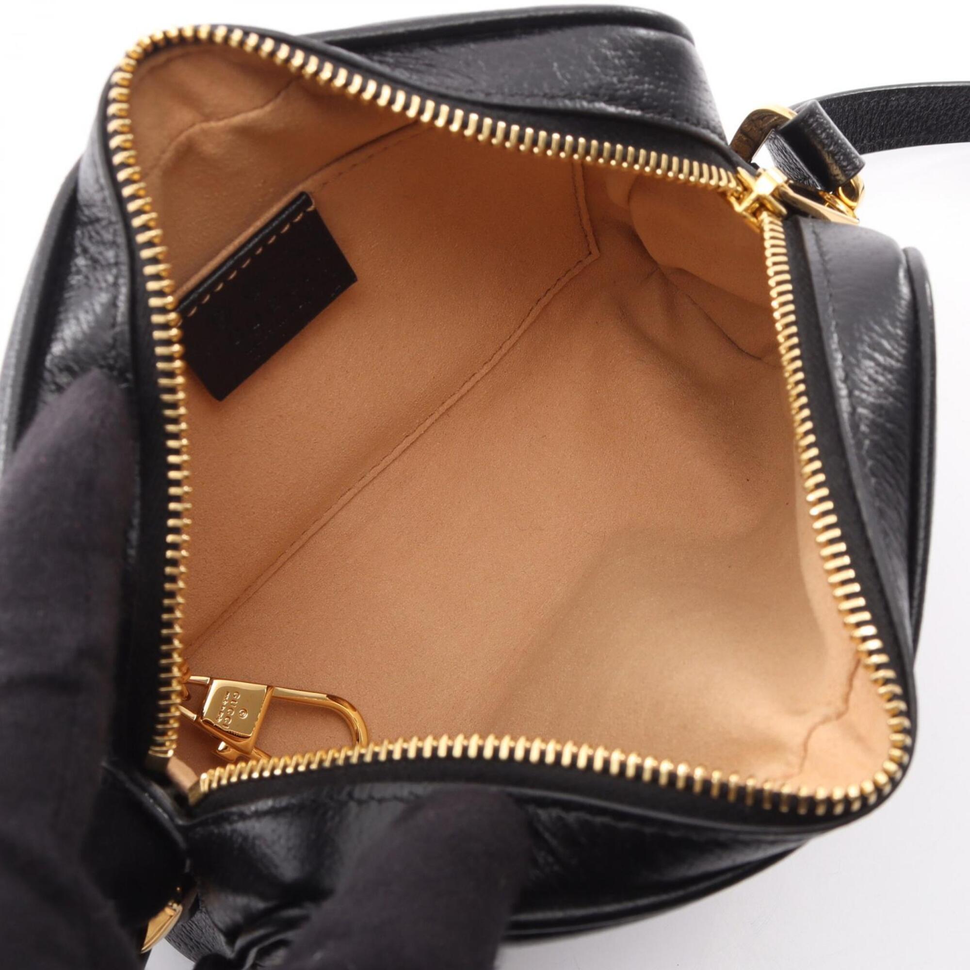 Gucci Black Multi-Color Leather Handbag Shoulder Bag (Pre-Owned)