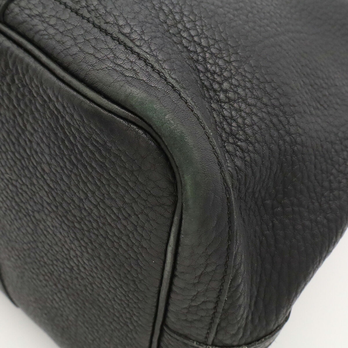 Hermes Black Leather Handbag Tote Bag (Pre-Owned)