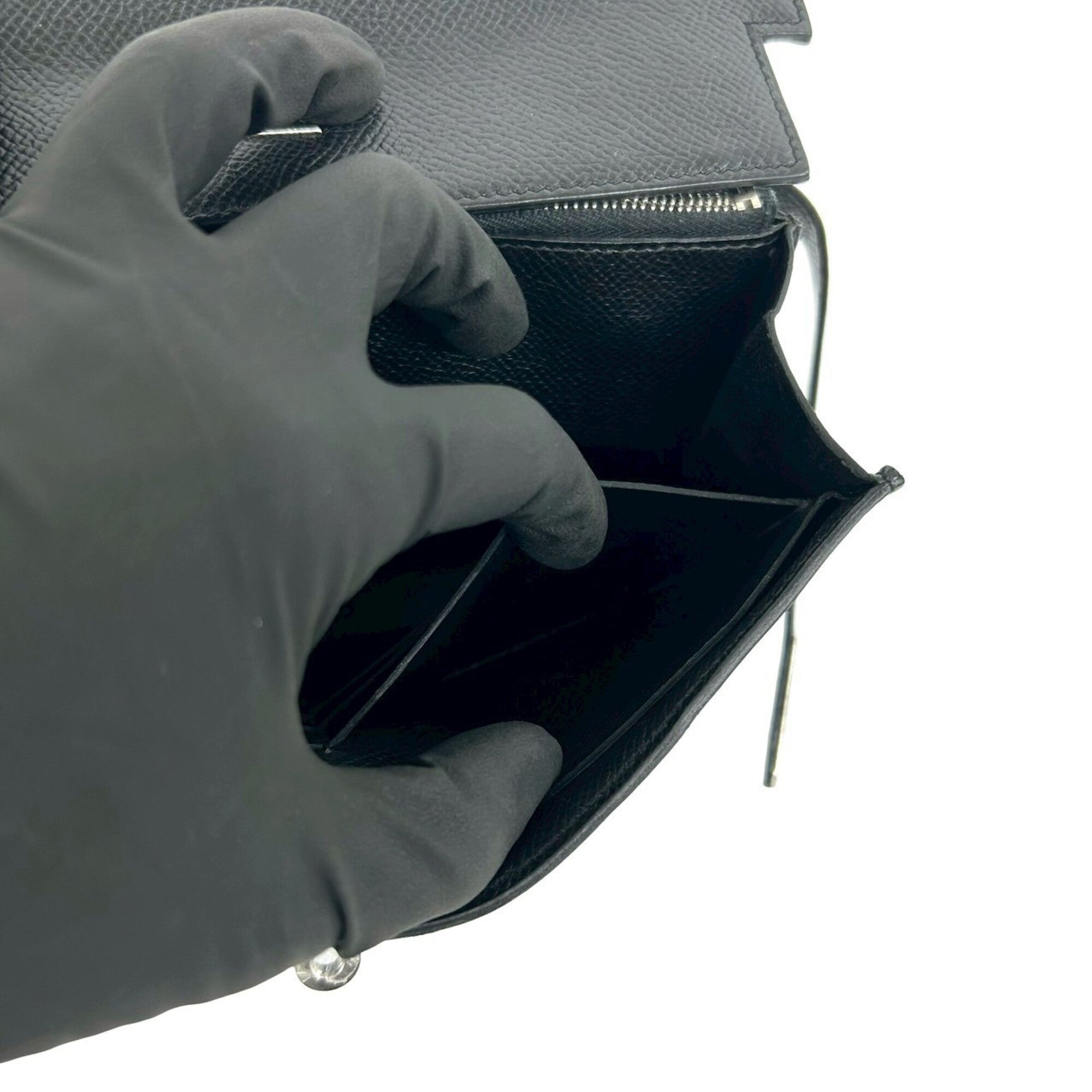 Hermes Black Epsom Leather Long Wallet (Bi-Fold) (Pre-Owned)