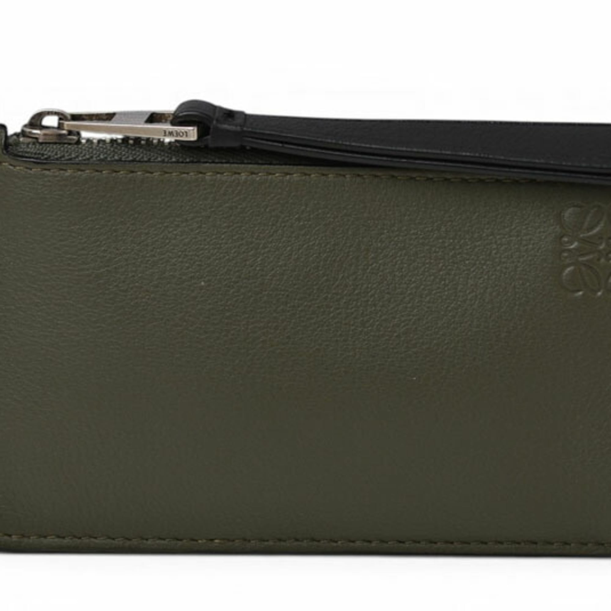 Loewe Khaki Brown Leather Coin Purse/Coin Case (Pre-Owned)