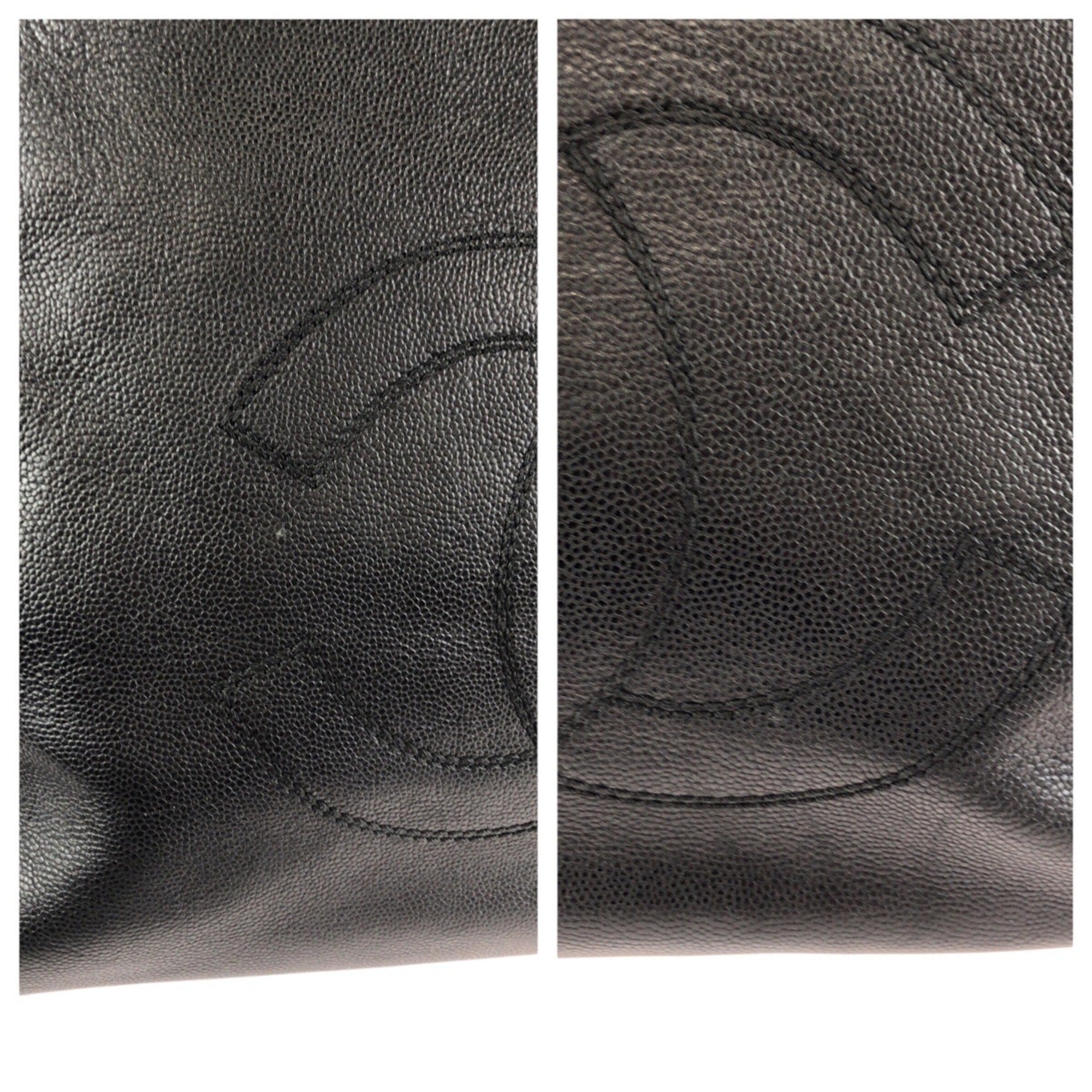 Chanel Black Grained Calfskin Shoulder Bag Tote Bag (Pre-Owned)