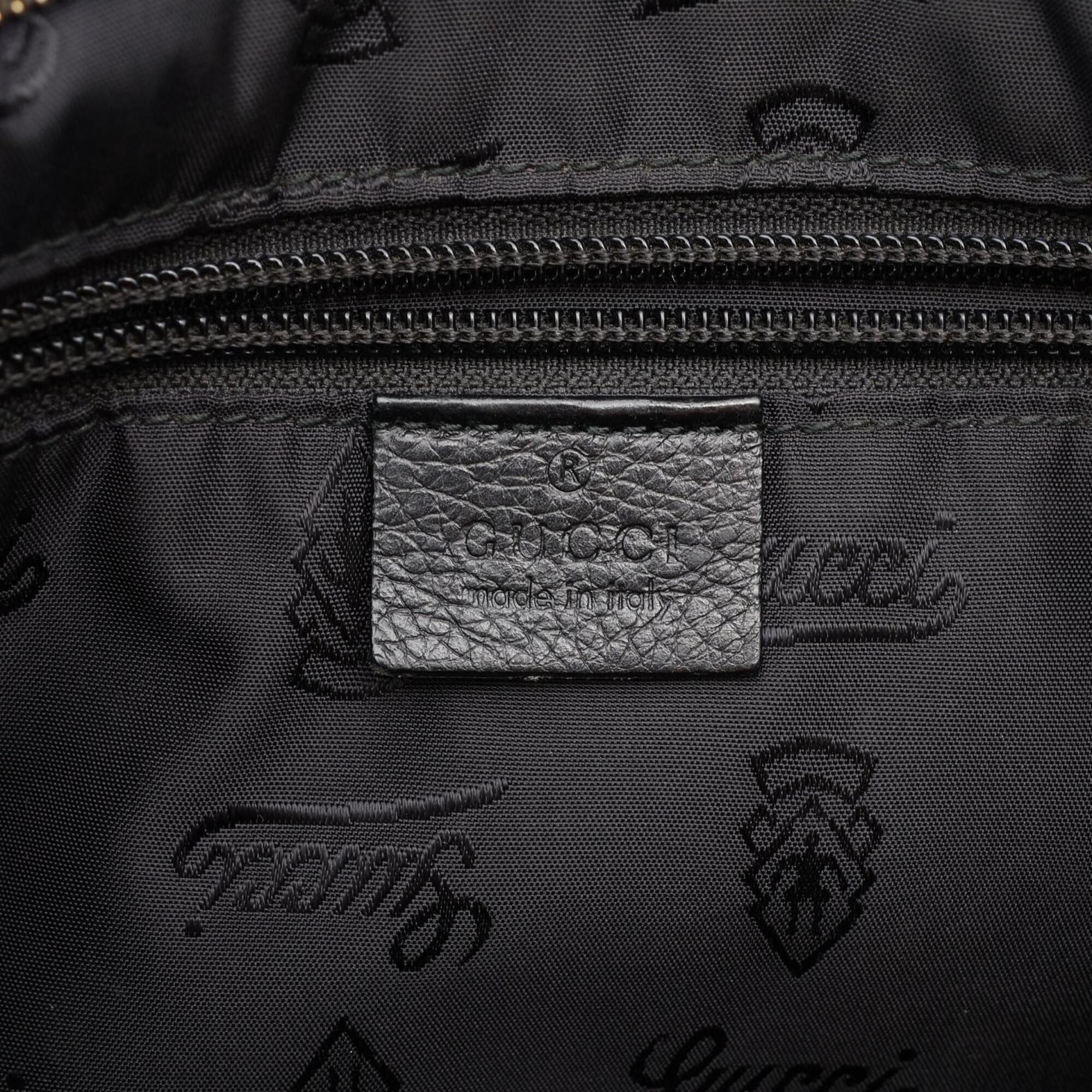 Gucci Black Leather Handbag Shoulder Bag (Pre-Owned)
