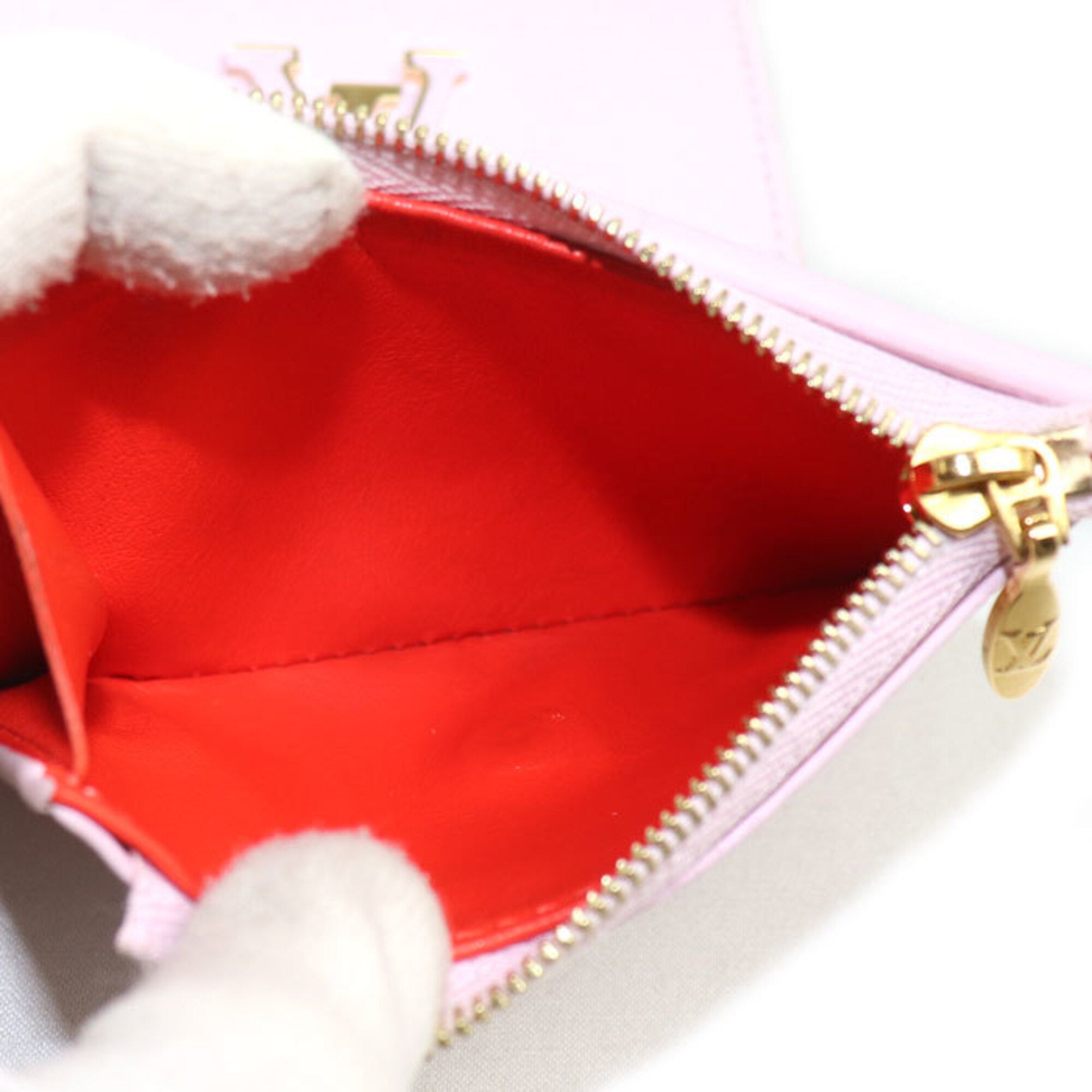 Louis Vuitton Pink Leather Wallet (Tri-Fold) (Pre-Owned)