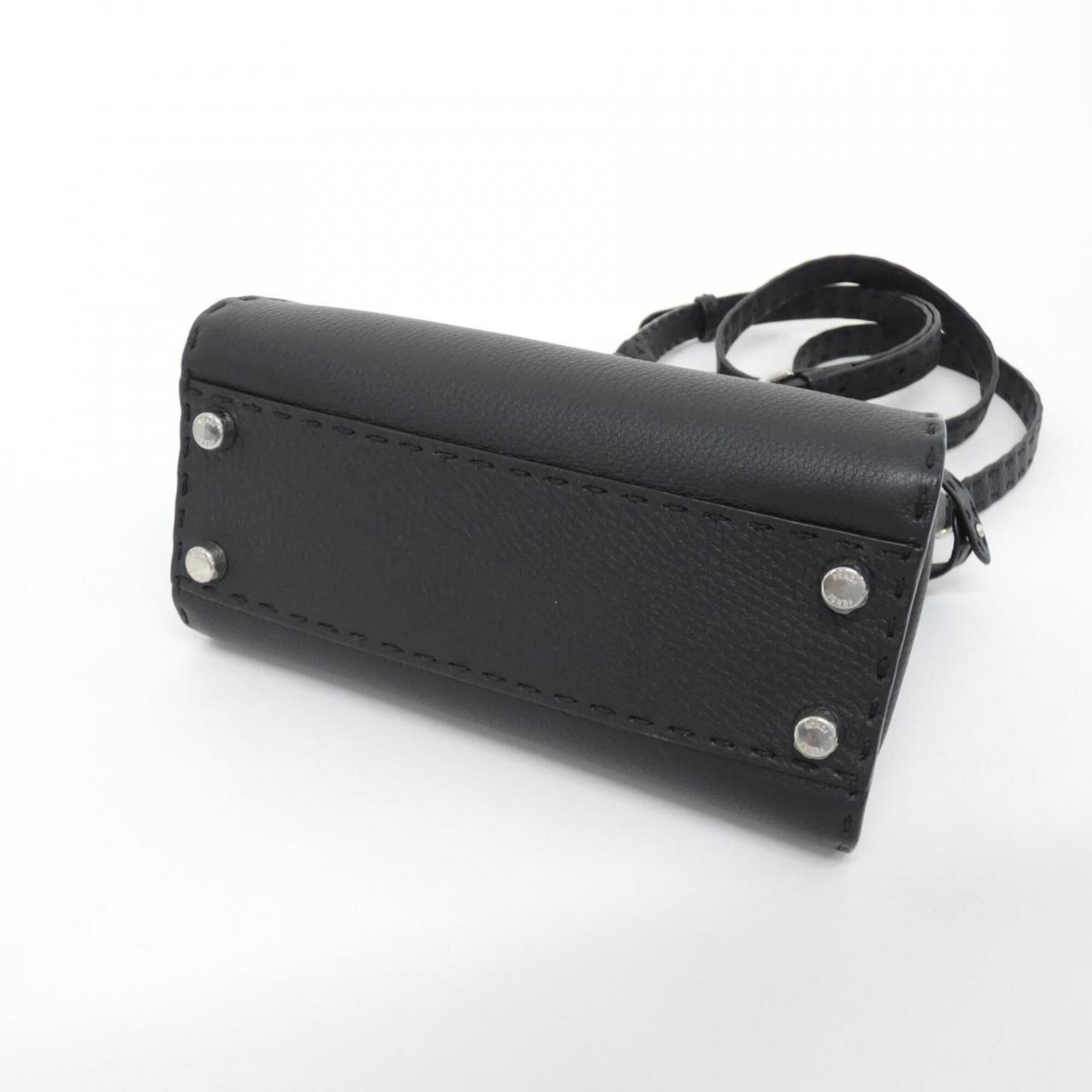 Fendi Selleria Black Leather Handbag (Pre-Owned)
