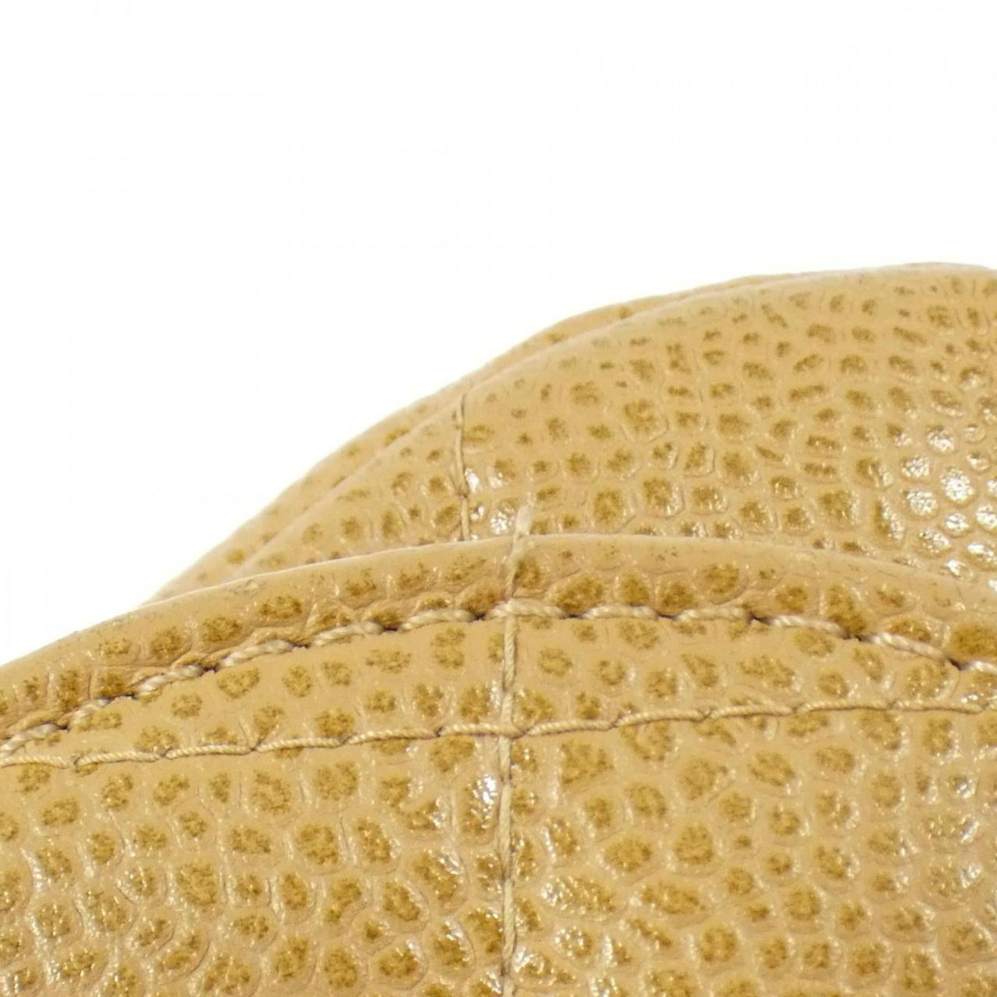 Chanel Beige Grained Calfskin Shoulder Bag (Pre-Owned)