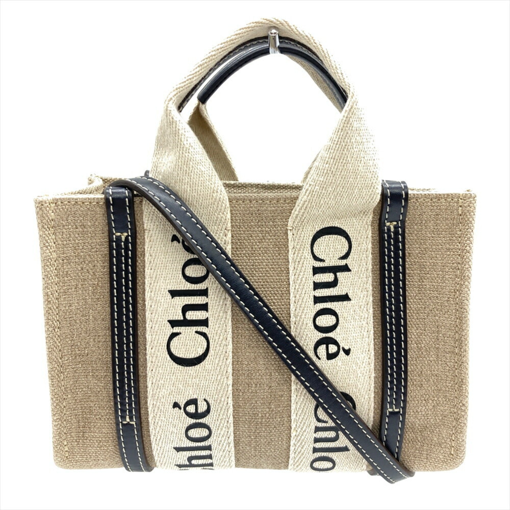 Chloé Beige Linen Shoulder Bag (Pre-Owned)