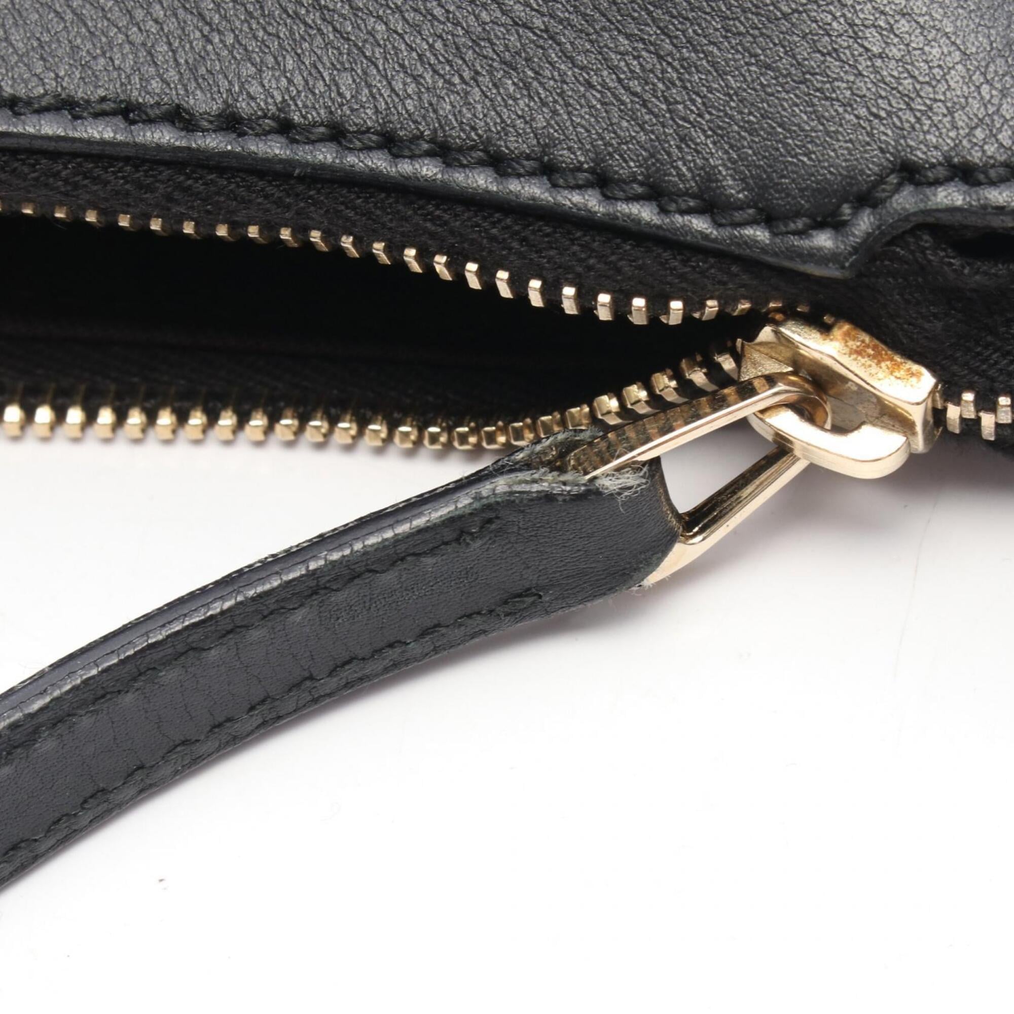 Gucci Black Leather Handbag Shoulder Bag (Pre-Owned)