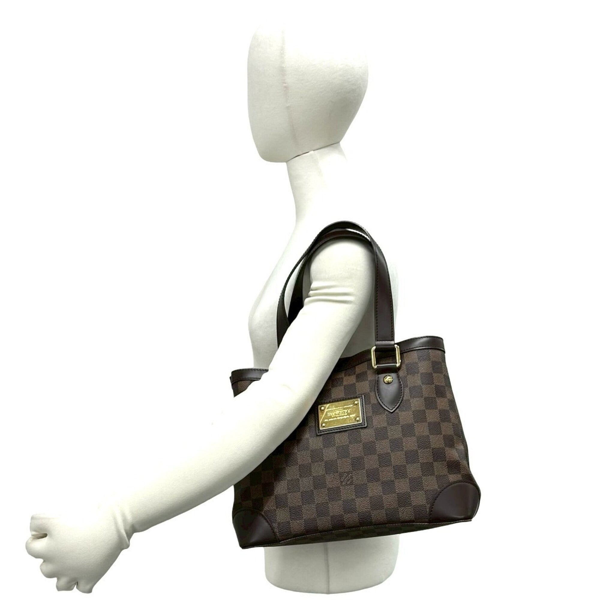 Louis Vuitton Brown Leather Pvc Handbag Tote Bag (Pre-Owned)