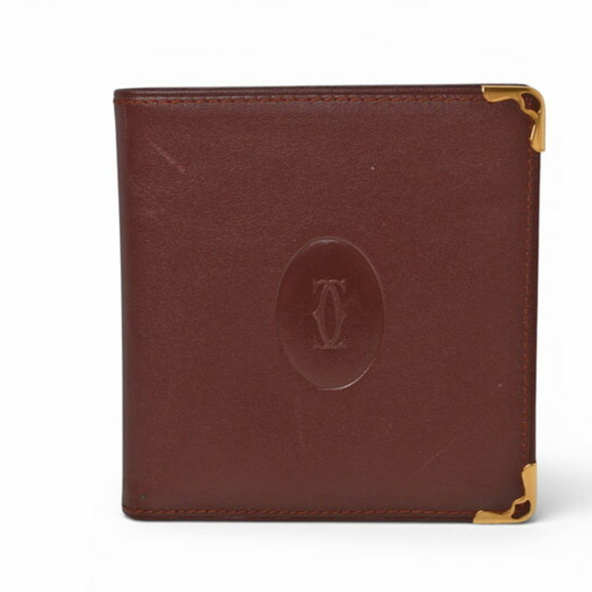 Cartier Must Bordeaux Leather Wallet (Bi-Fold) (Pre-Owned)