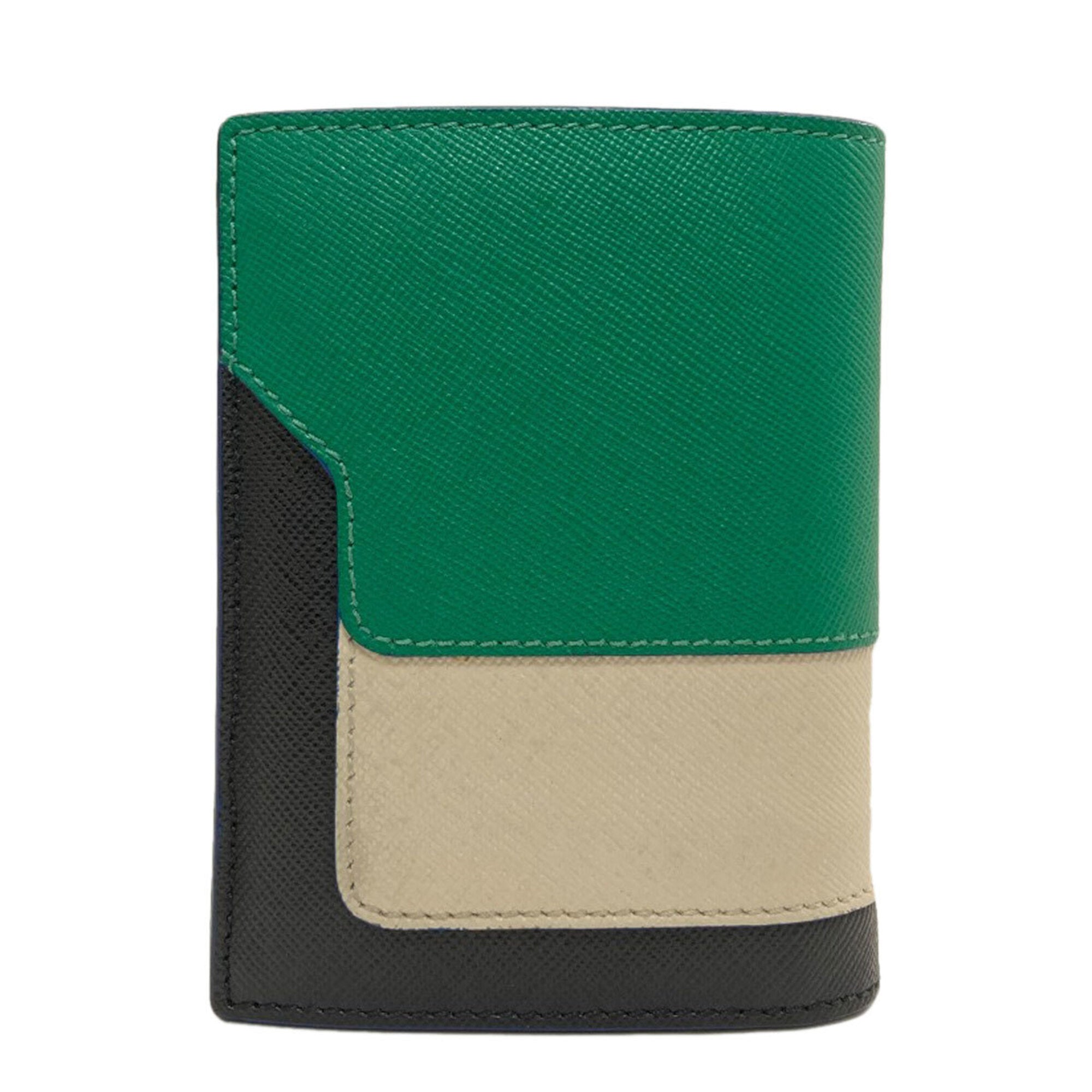Marni Black Green White Leather Wallet (Bi-Fold) (Pre-Owned)