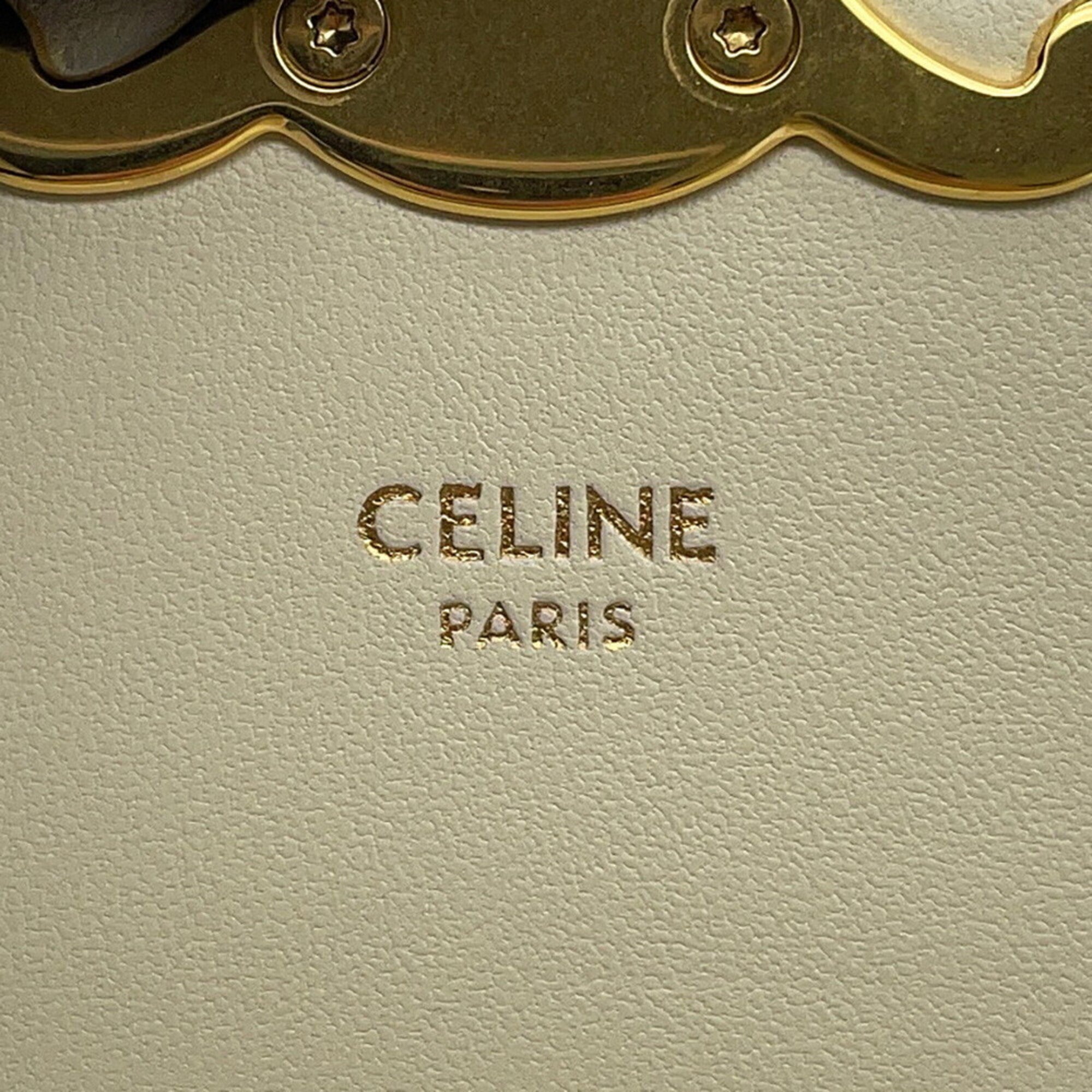 Celine White Patent Leather Handbag Shoulder Bag (Pre-Owned)