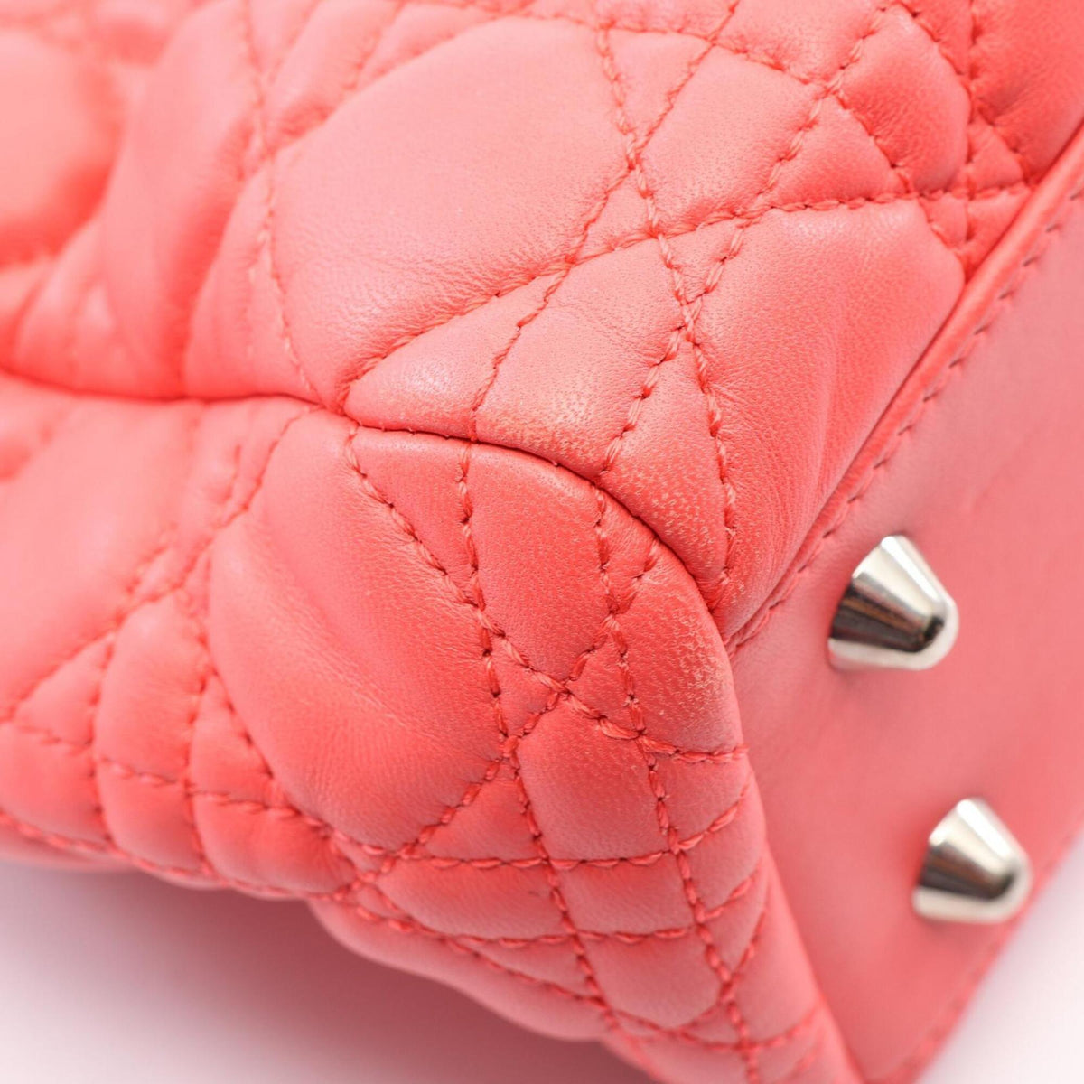 Christian Dior Pink Leather Handbag Tote Bag (Pre-Owned)