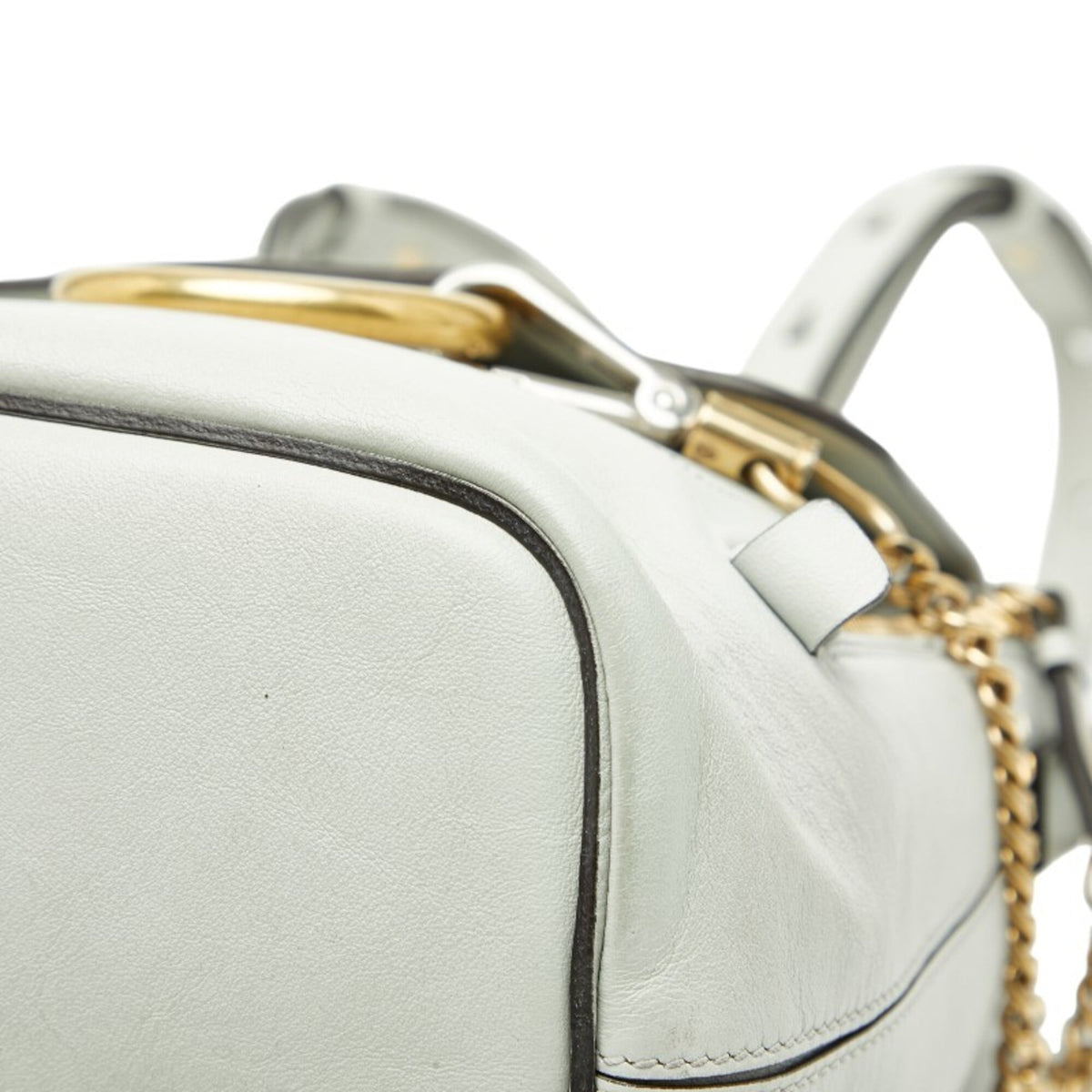 Chloé Gray Leather Suede Backpack Shoulder Bag (Pre-Owned)