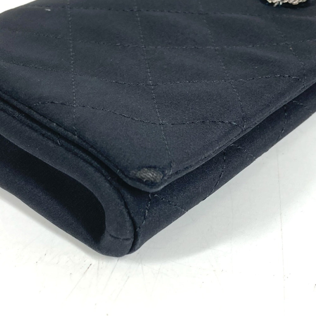 Chanel Black Satin Handbag Shoulder Bag (Pre-Owned)