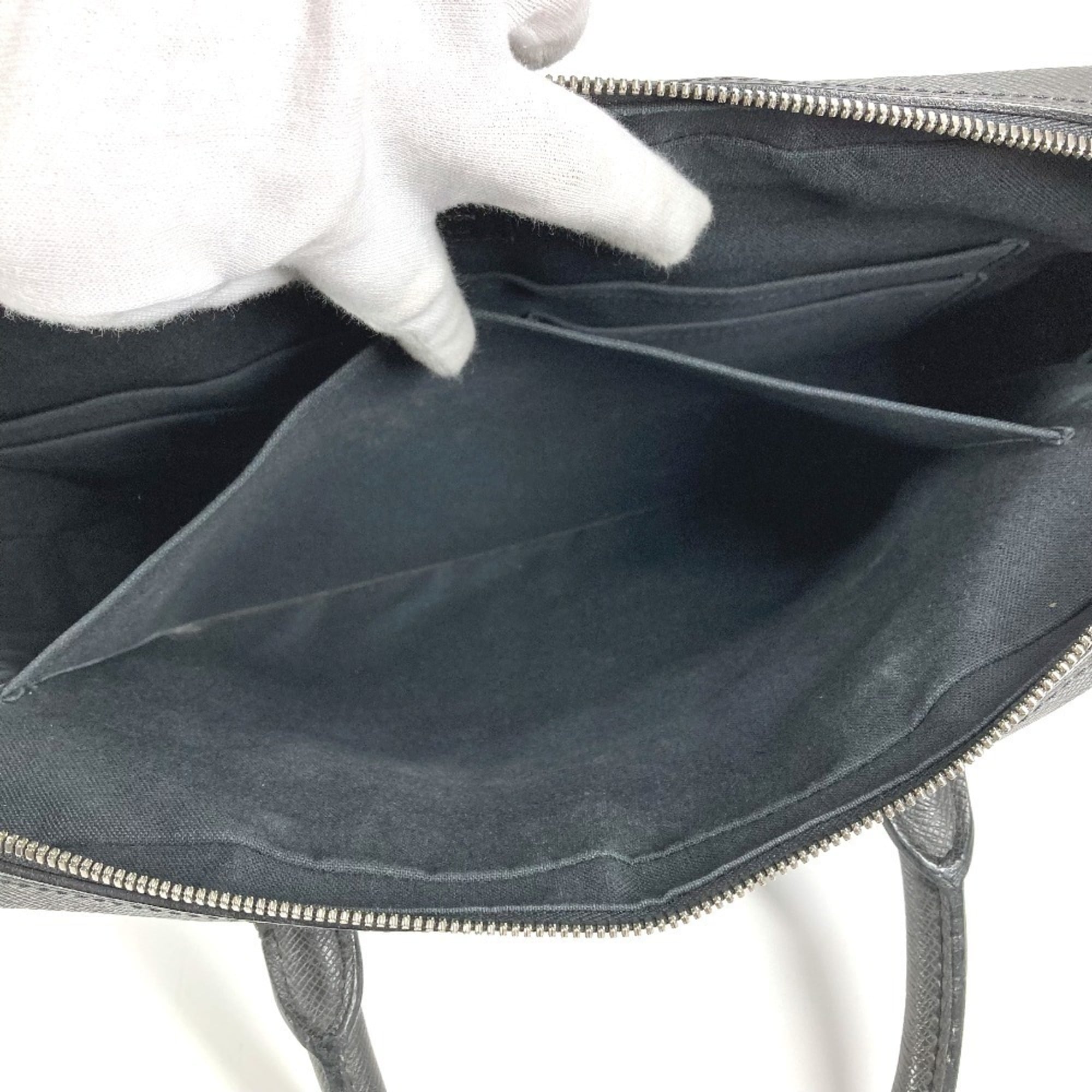 Louis Vuitton Black Taiga Leather Briefcase Handbag Tote Bag (Pre-Owned)