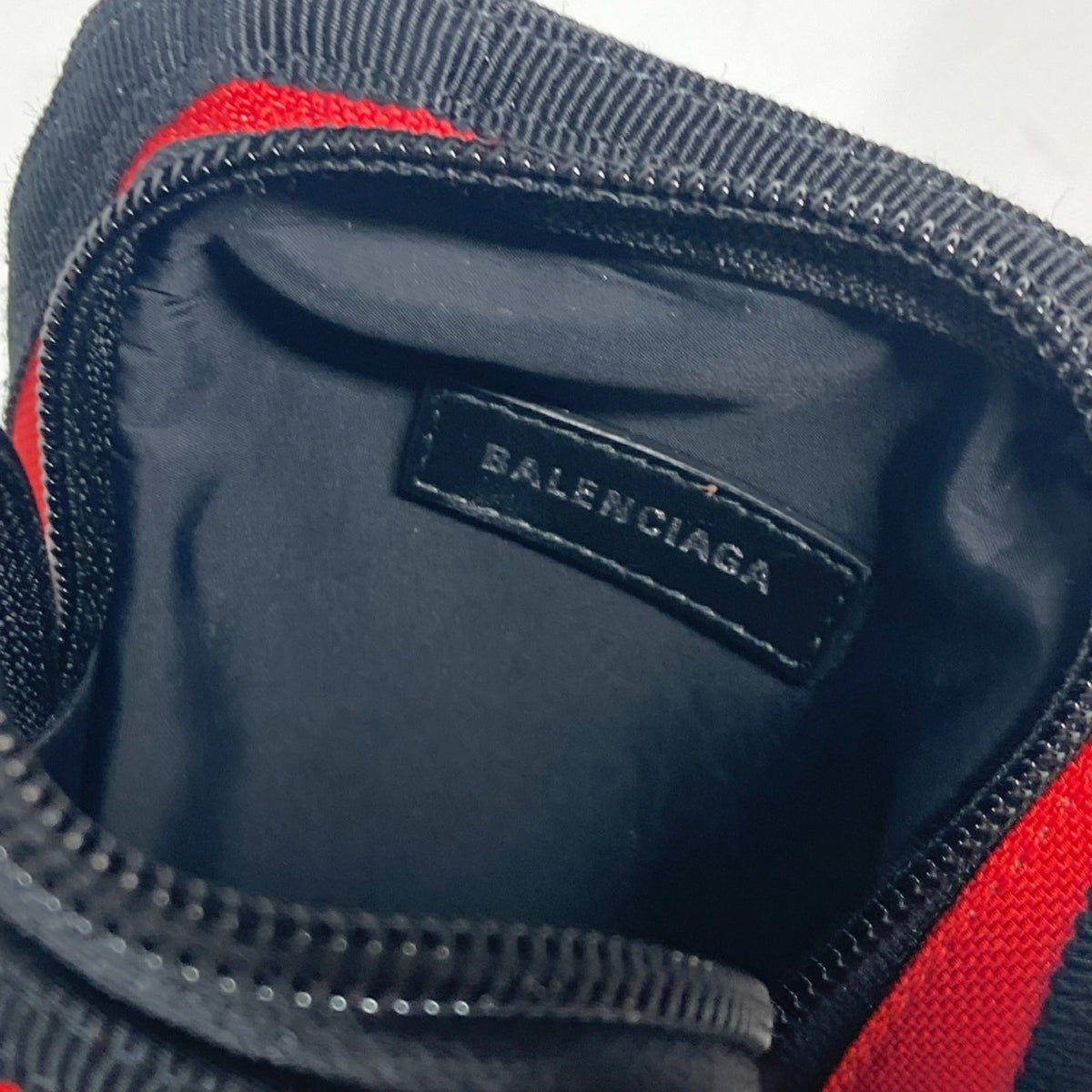 Balenciaga Black Red Color Nylon Pouch (Pre-Owned)