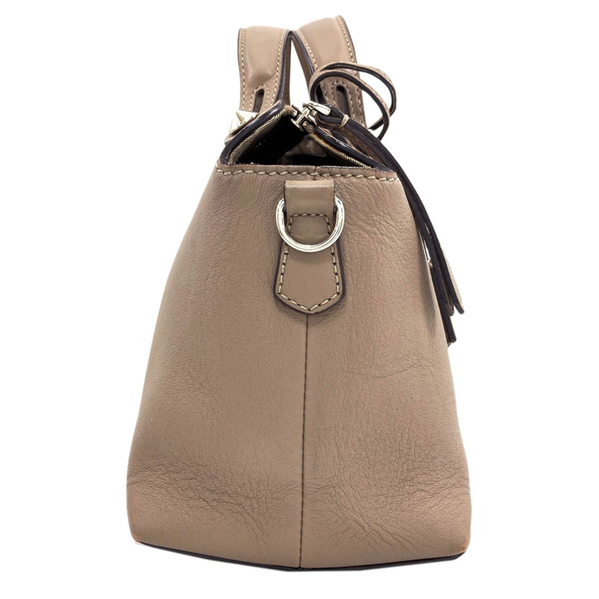 Fendi Grayish Leather Handbag (Pre-Owned)