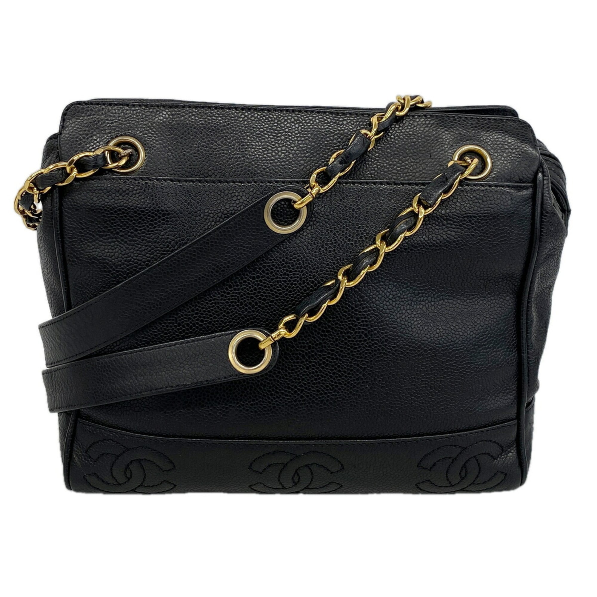 Chanel Black Grained Calfskin Shoulder Bag (Pre-Owned)
