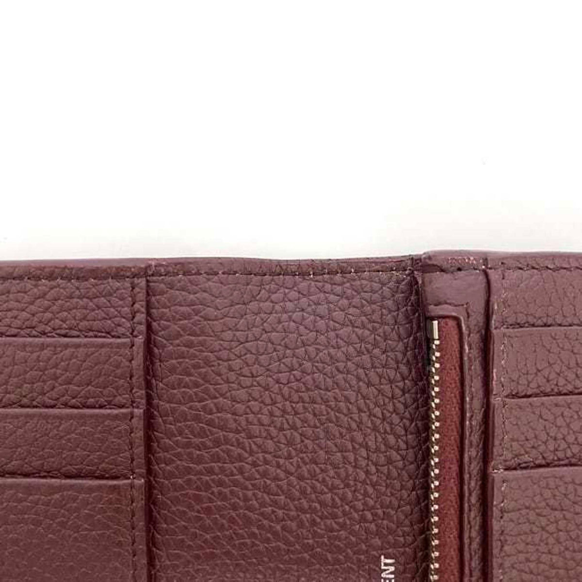 Saint Laurent Bordeaux Leather Wallet (Bi-Fold) (Pre-Owned)